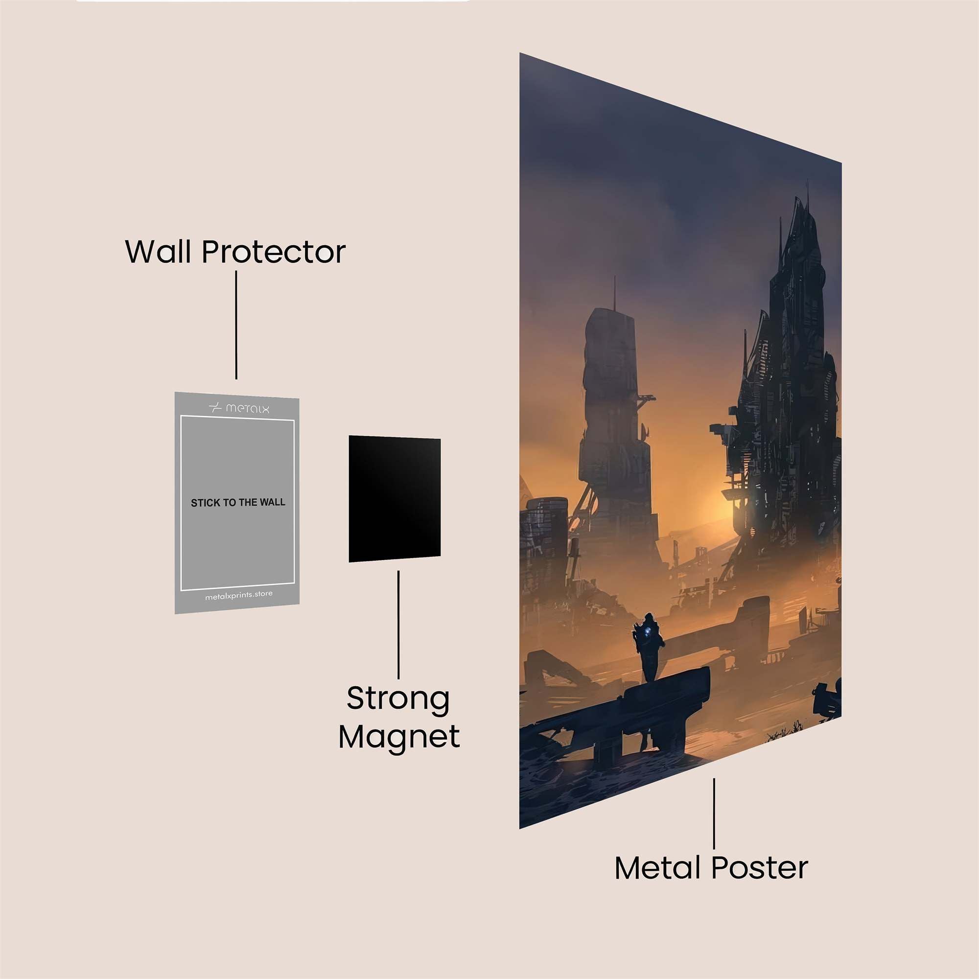 Futuristic Ruin Safe Wall Magnetic / M