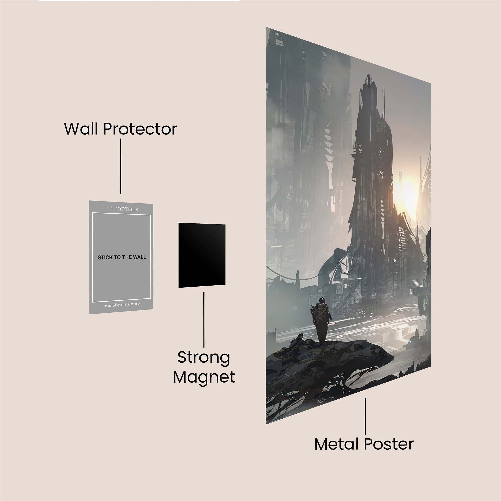 Futuristic Serenity Safe Wall Magnetic / M