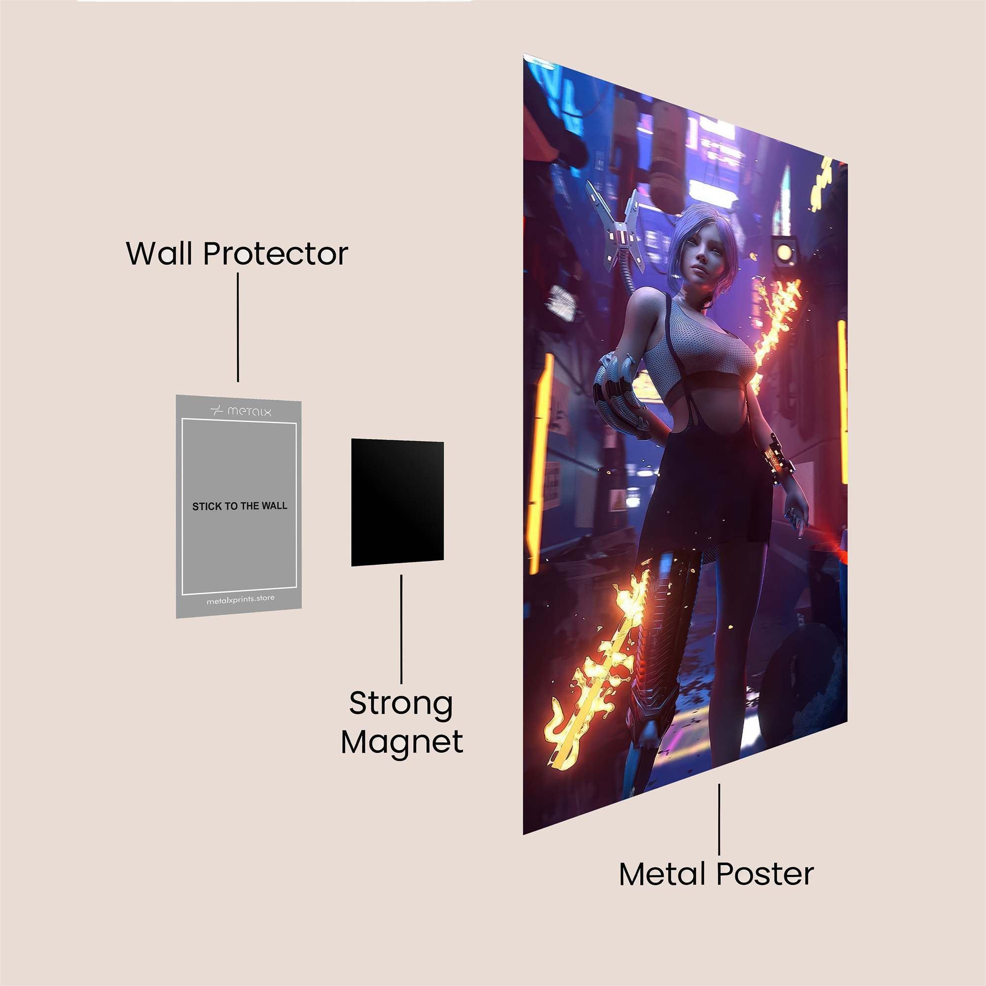 Cyber Flame Safe Wall Magnetic / M