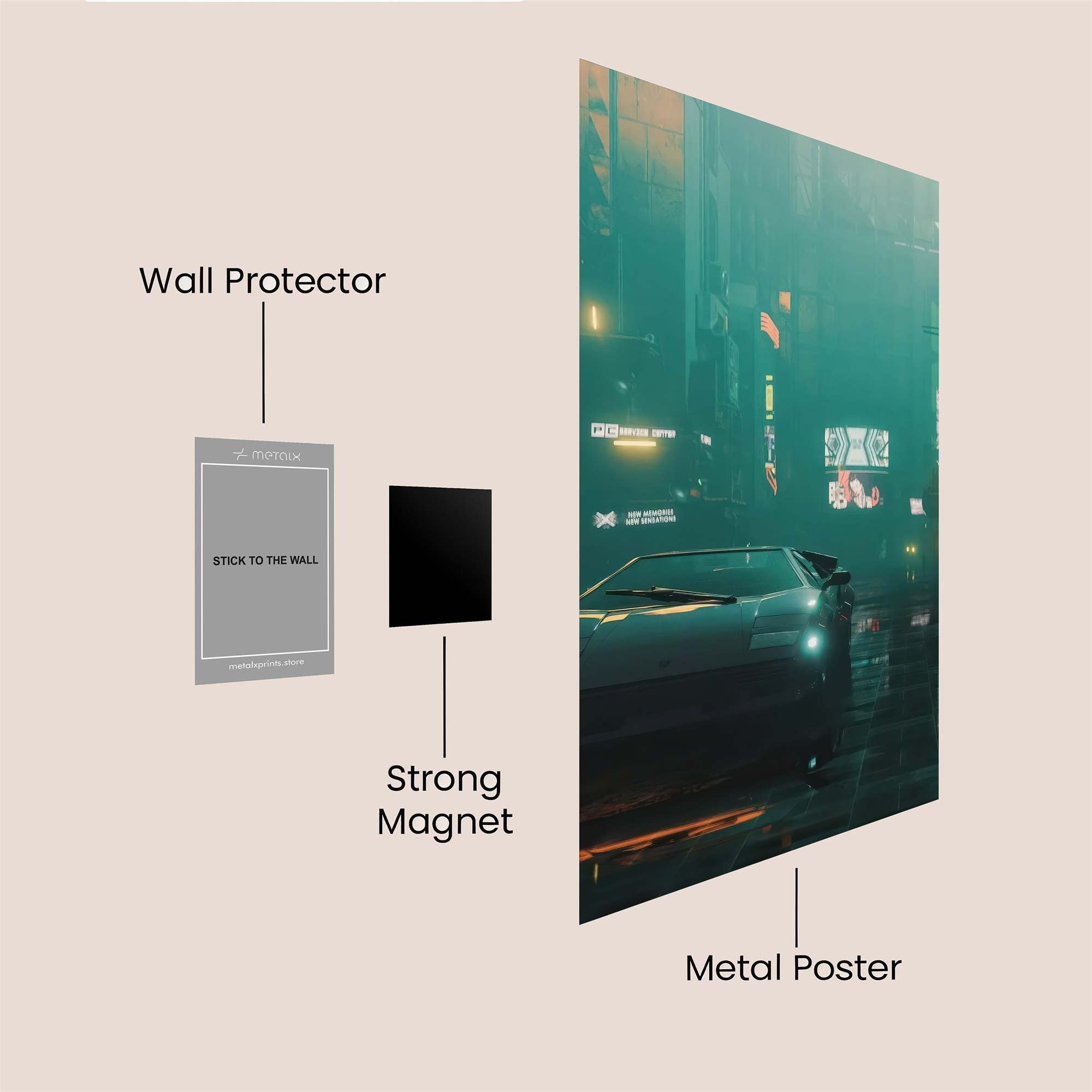 Neon Drift Safe Wall Magnetic / M