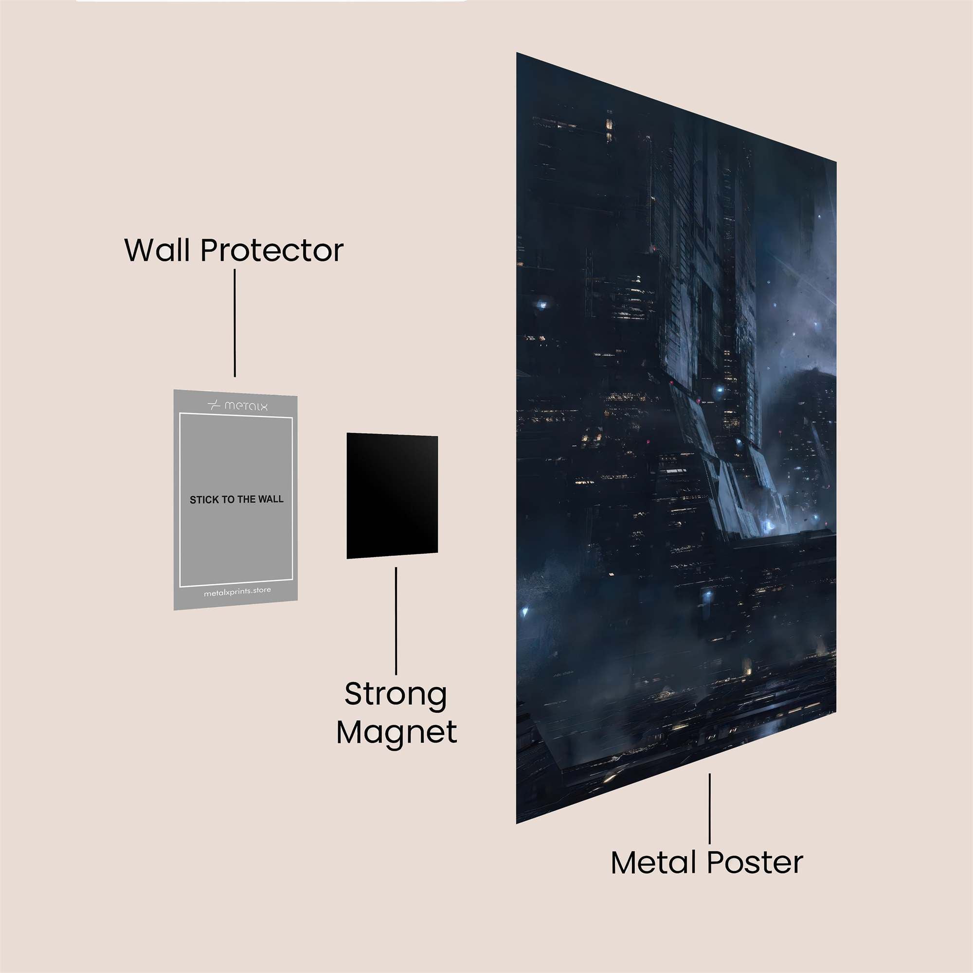 Futuristic Obscurity Safe Wall Magnetic / M