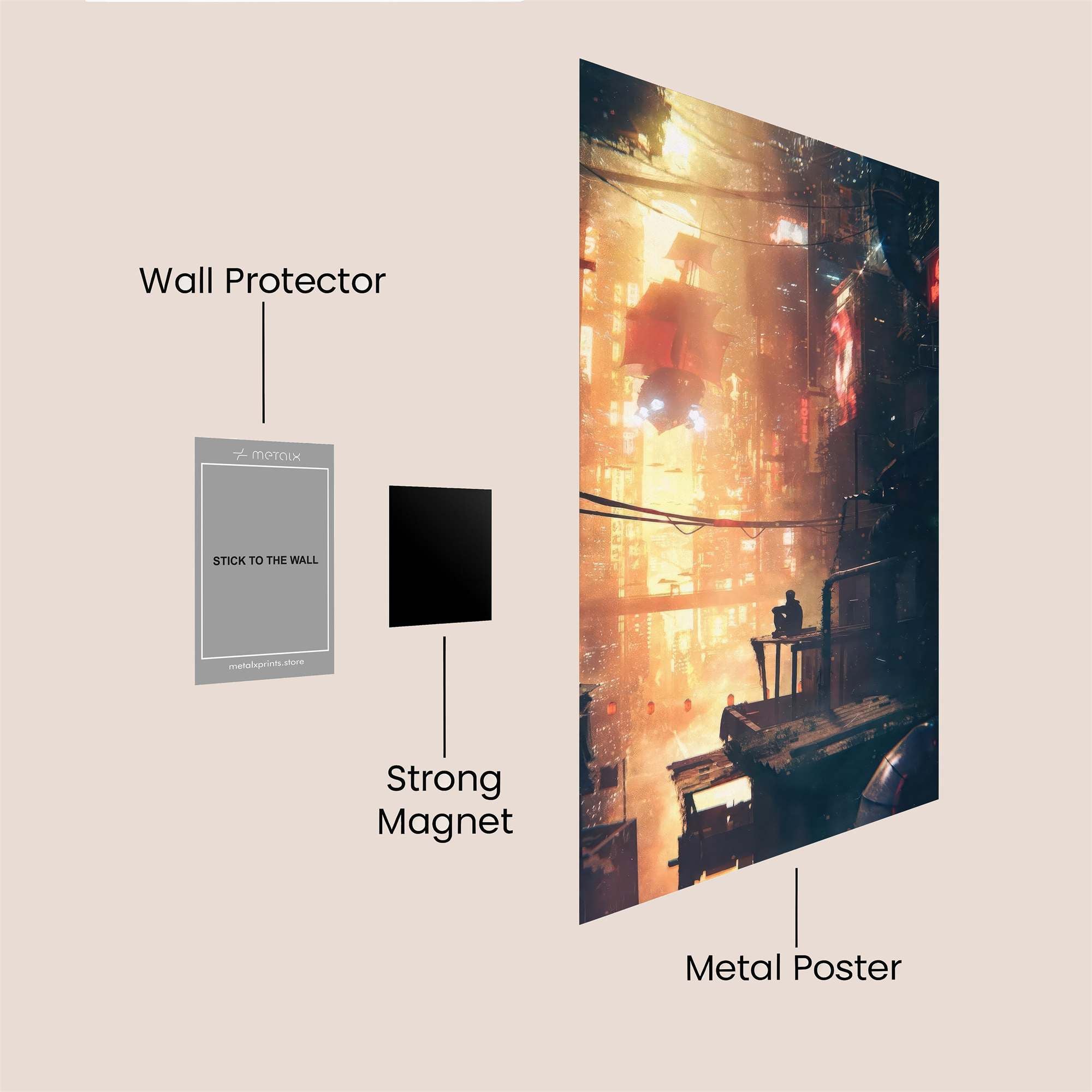 Neon Solitude Safe Wall Magnetic / M