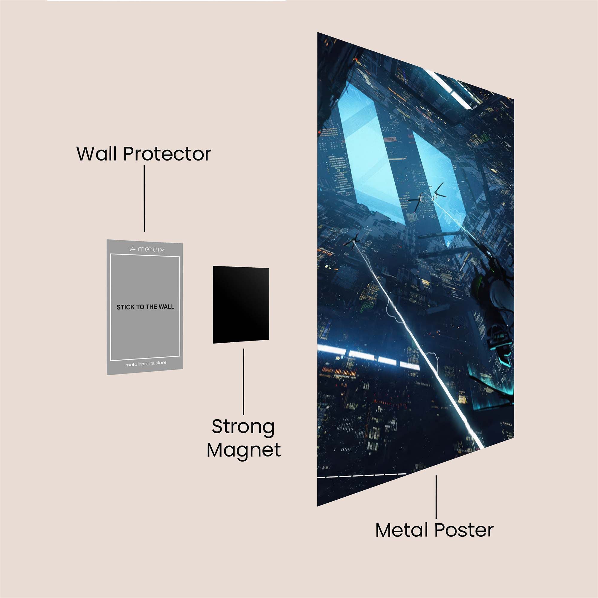 Futuristic Descent Safe Wall Magnetic / M