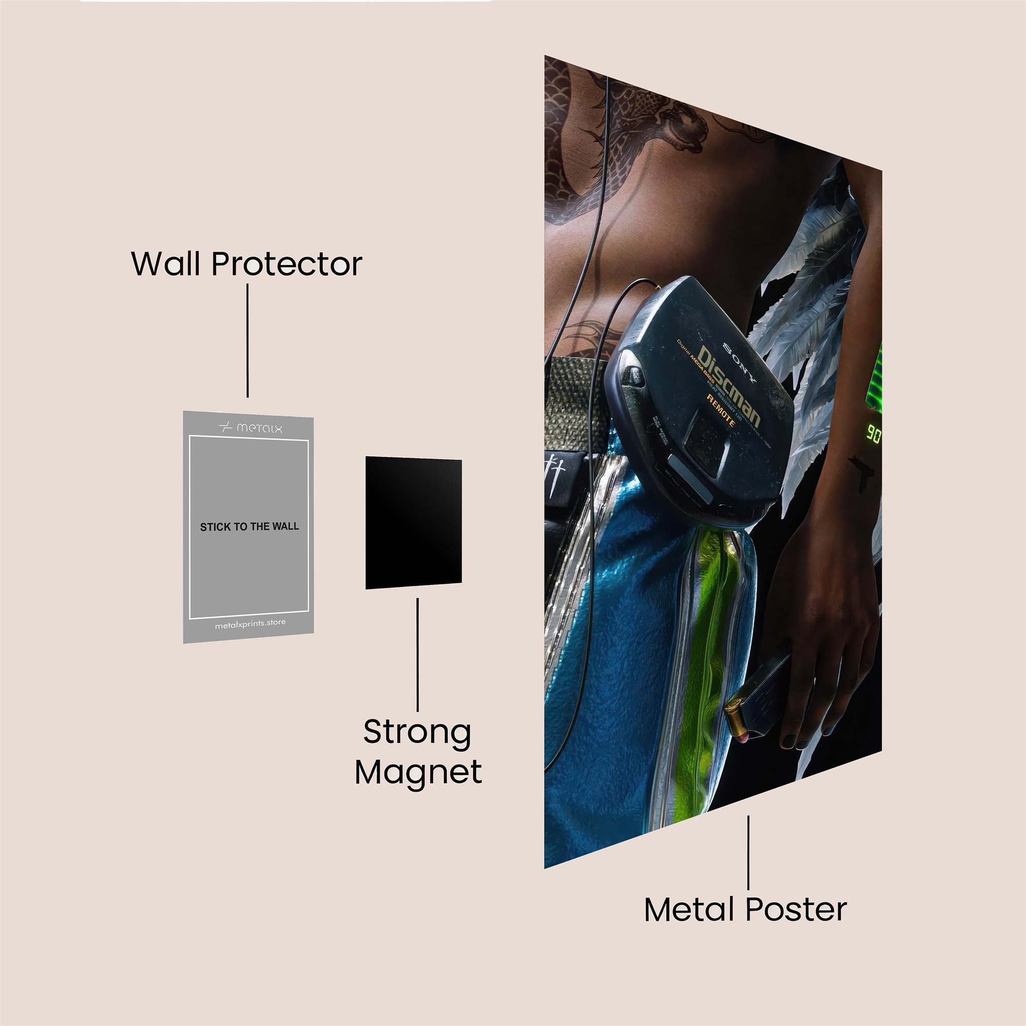 Retro Futurism Safe Wall Magnetic / M