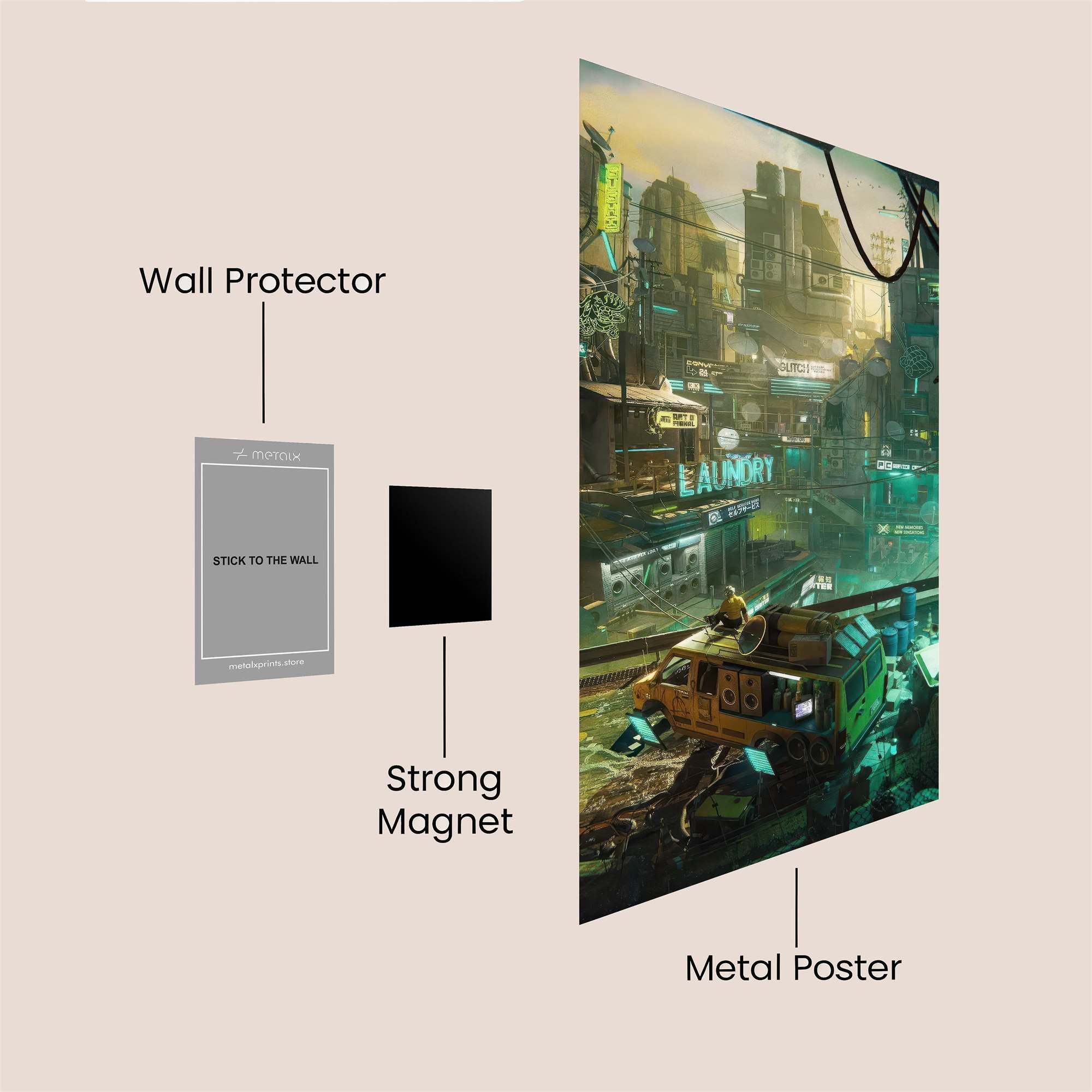 Neon Metropolis Safe Wall Magnetic / M