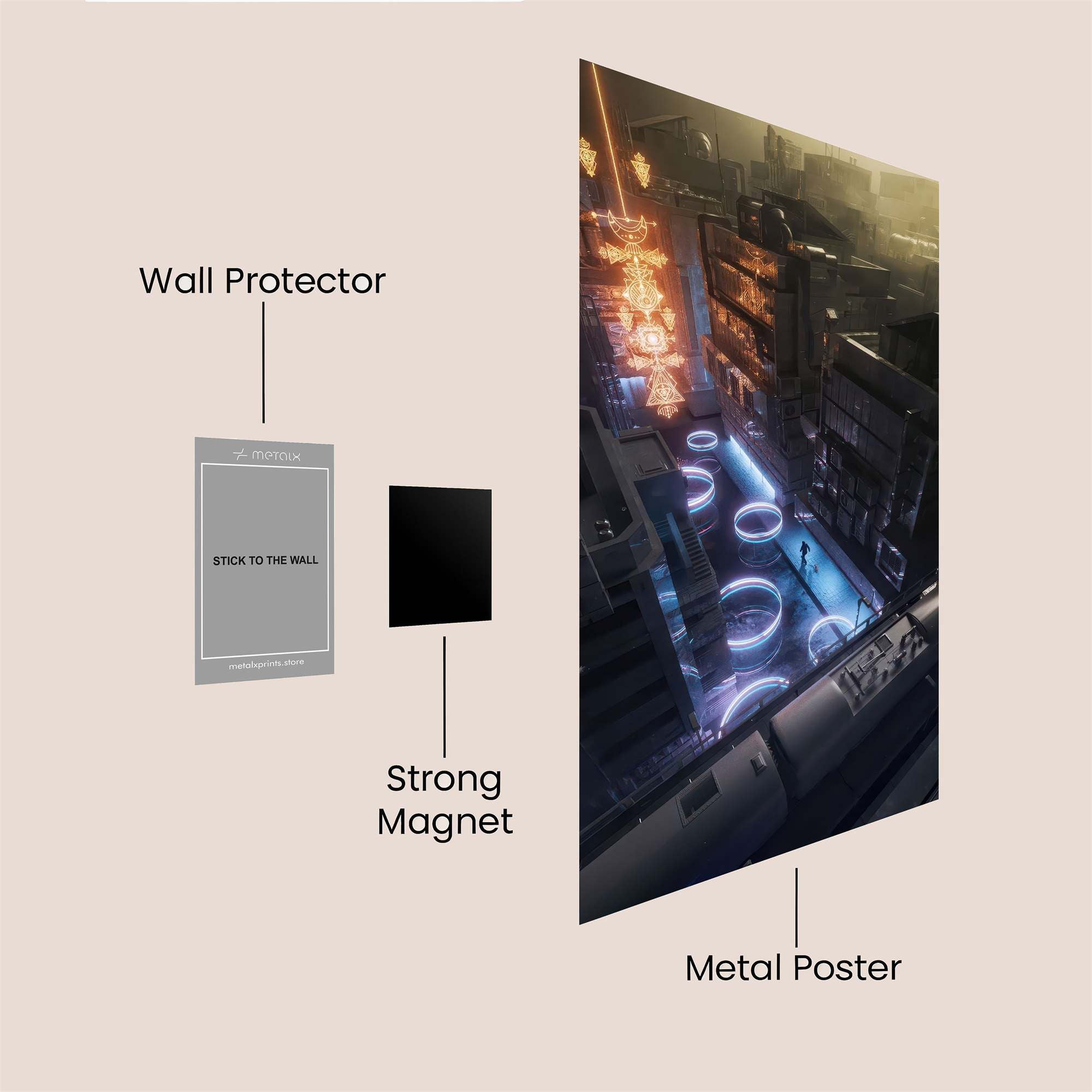 Neon Serenity Safe Wall Magnetic / M