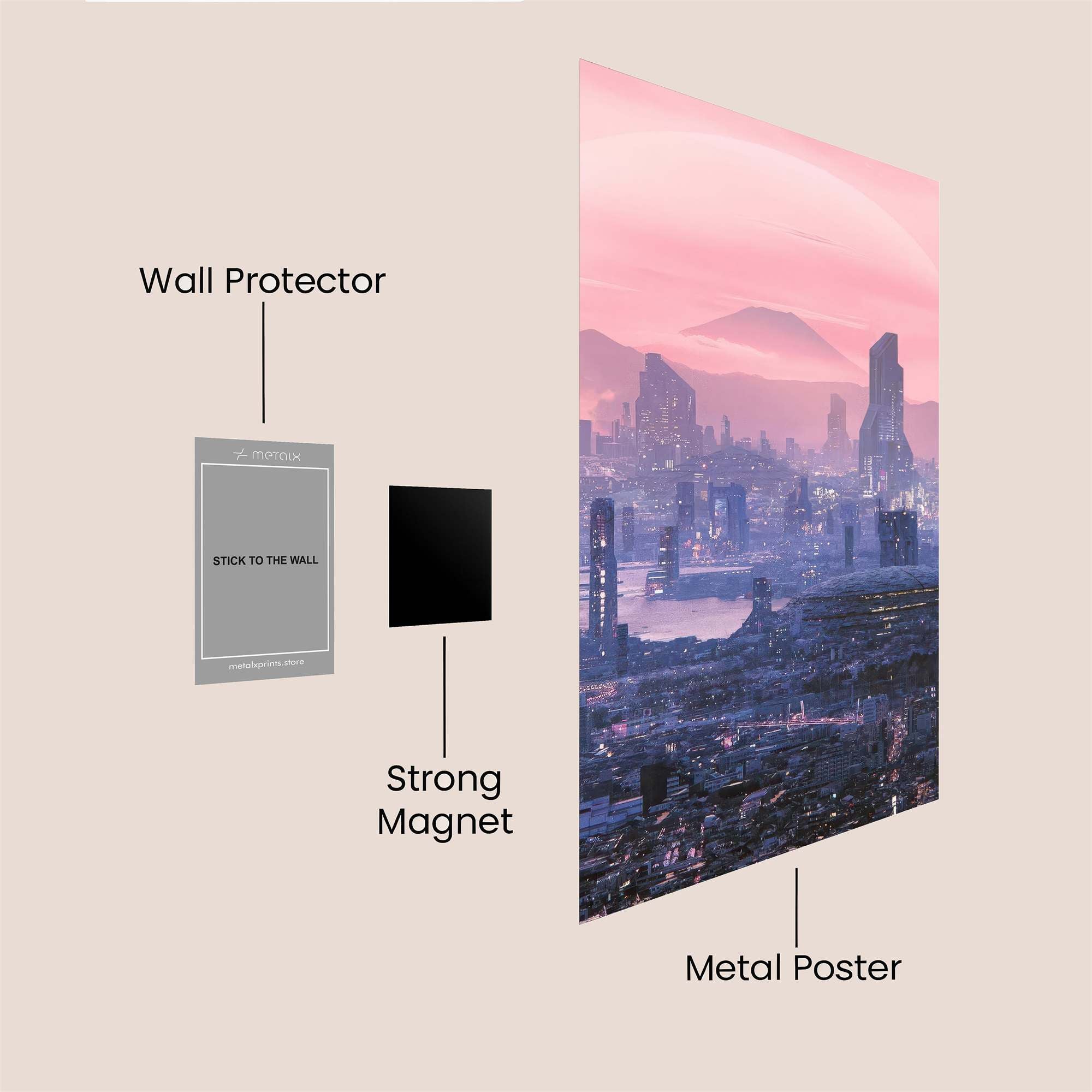 Futuristic Serenity Safe Wall Magnetic / M