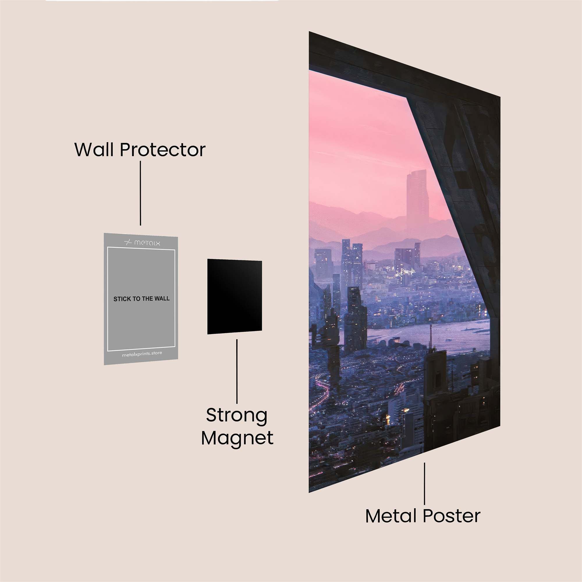 Futuristic Serenity Safe Wall Magnetic / M