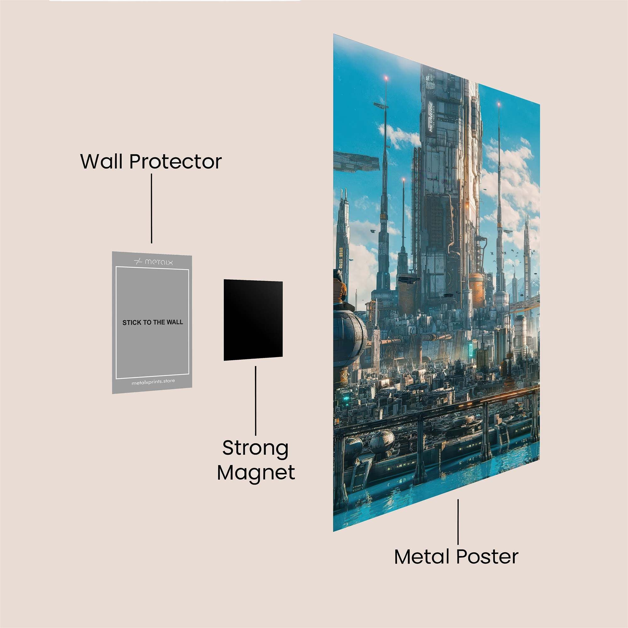 Futuristic Utopia Safe Wall Magnetic / M