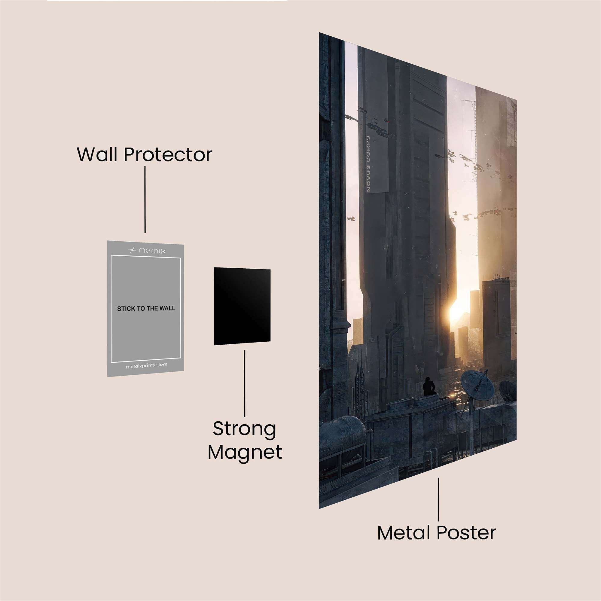 Futuristic Dawn Safe Wall Magnetic / M