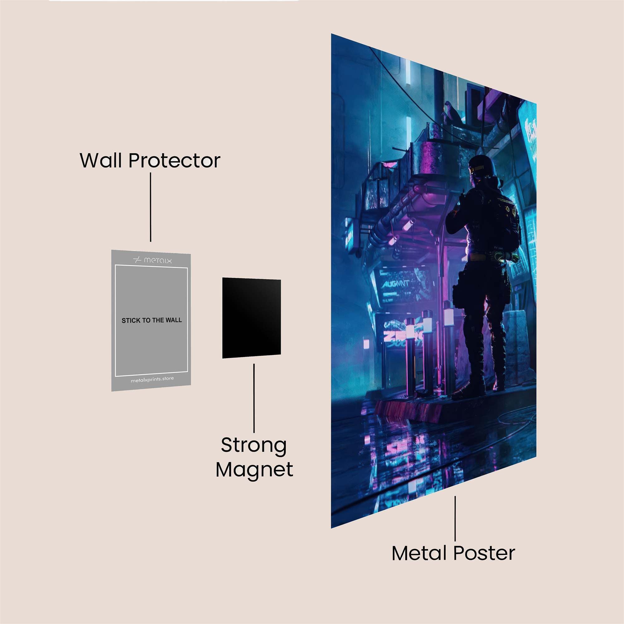 Neon Vigilance Safe Wall Magnetic / M