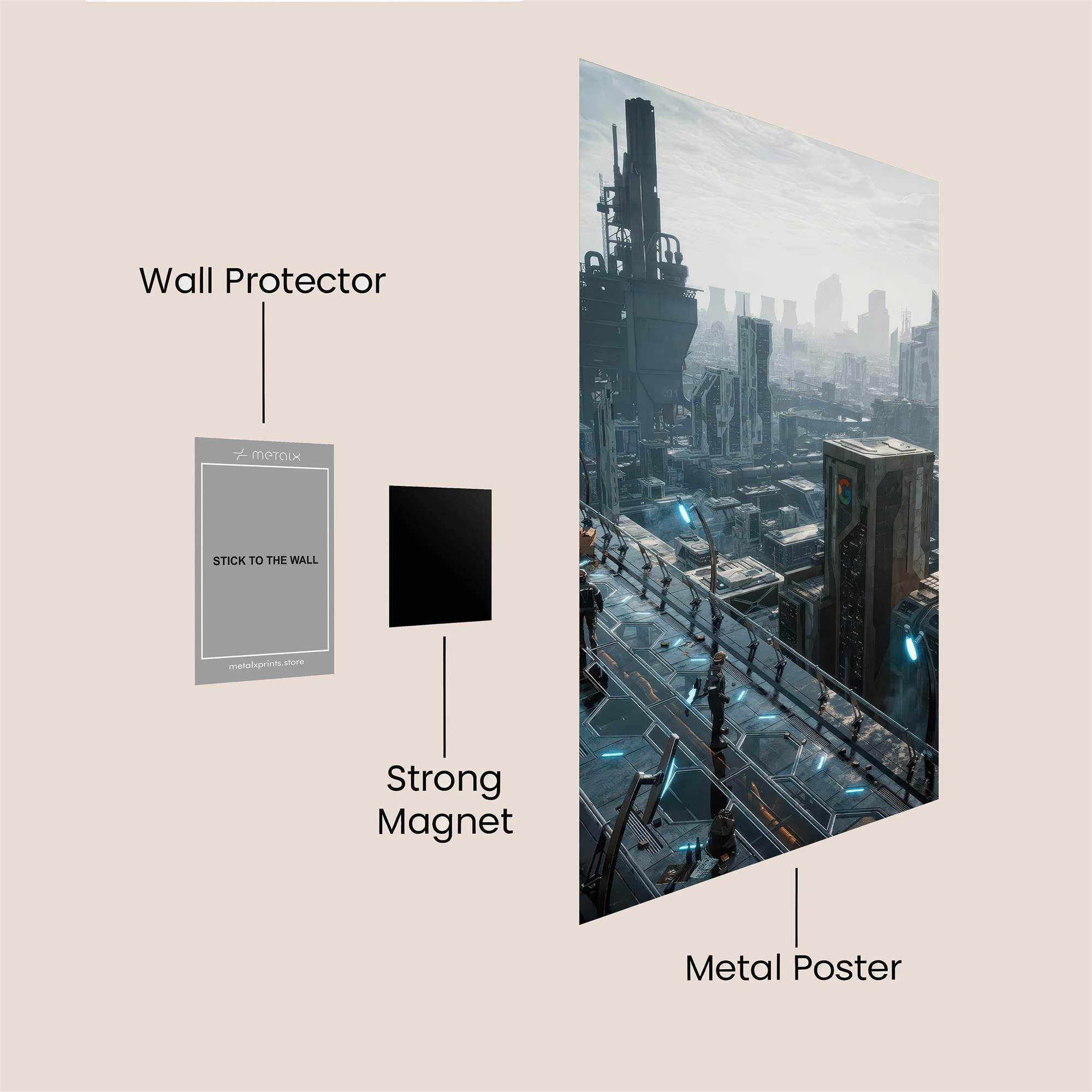 Futuristic Visionscape Safe Wall Magnetic / M