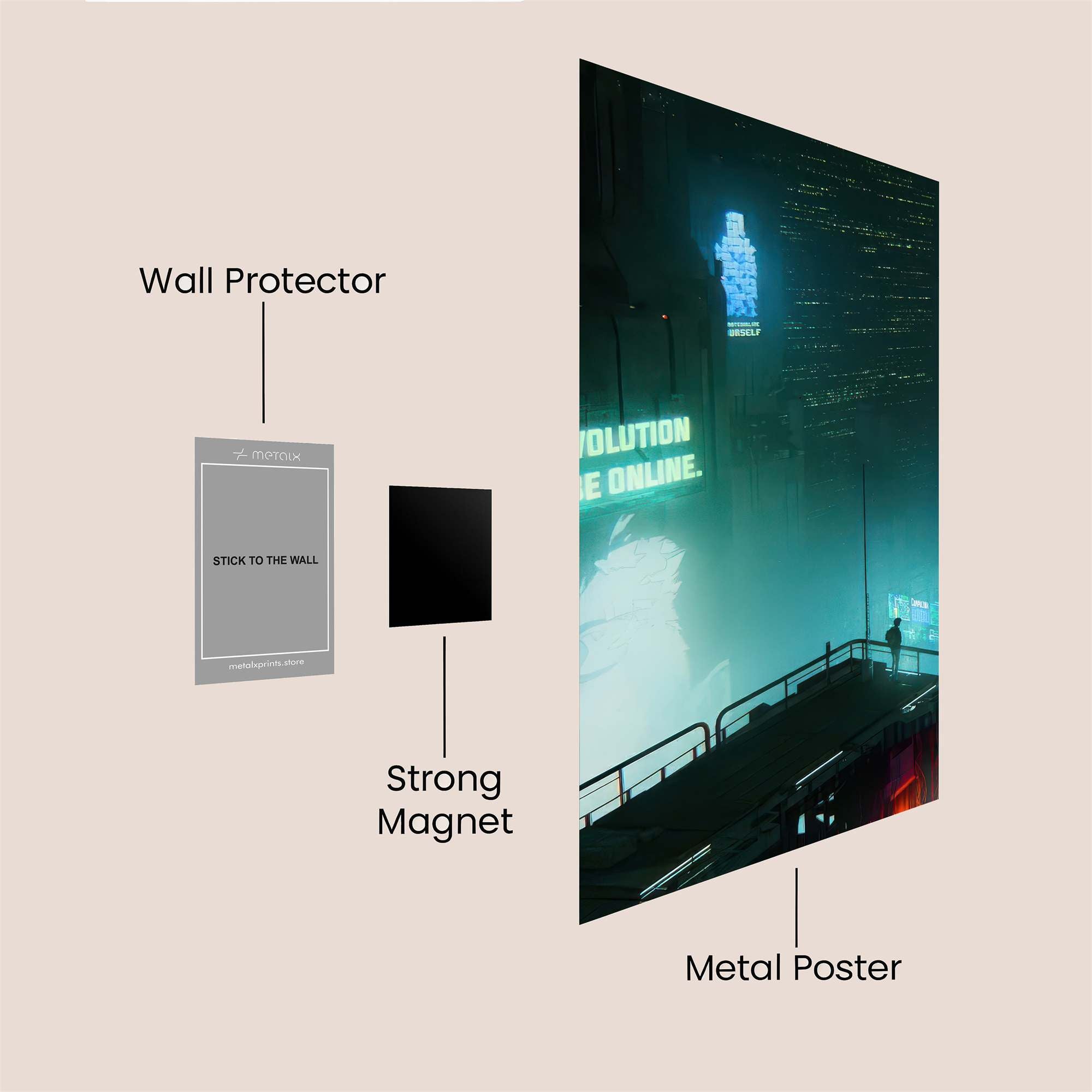 Neon Serenity Safe Wall Magnetic / M