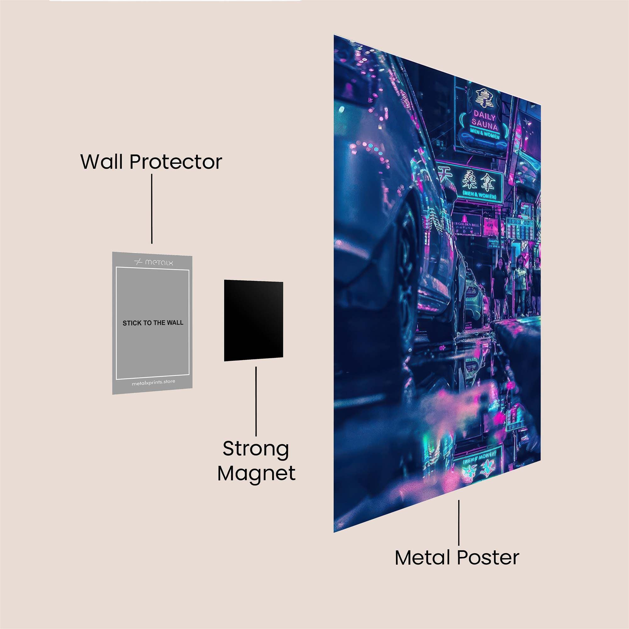 Neon Serenity Safe Wall Magnetic / M