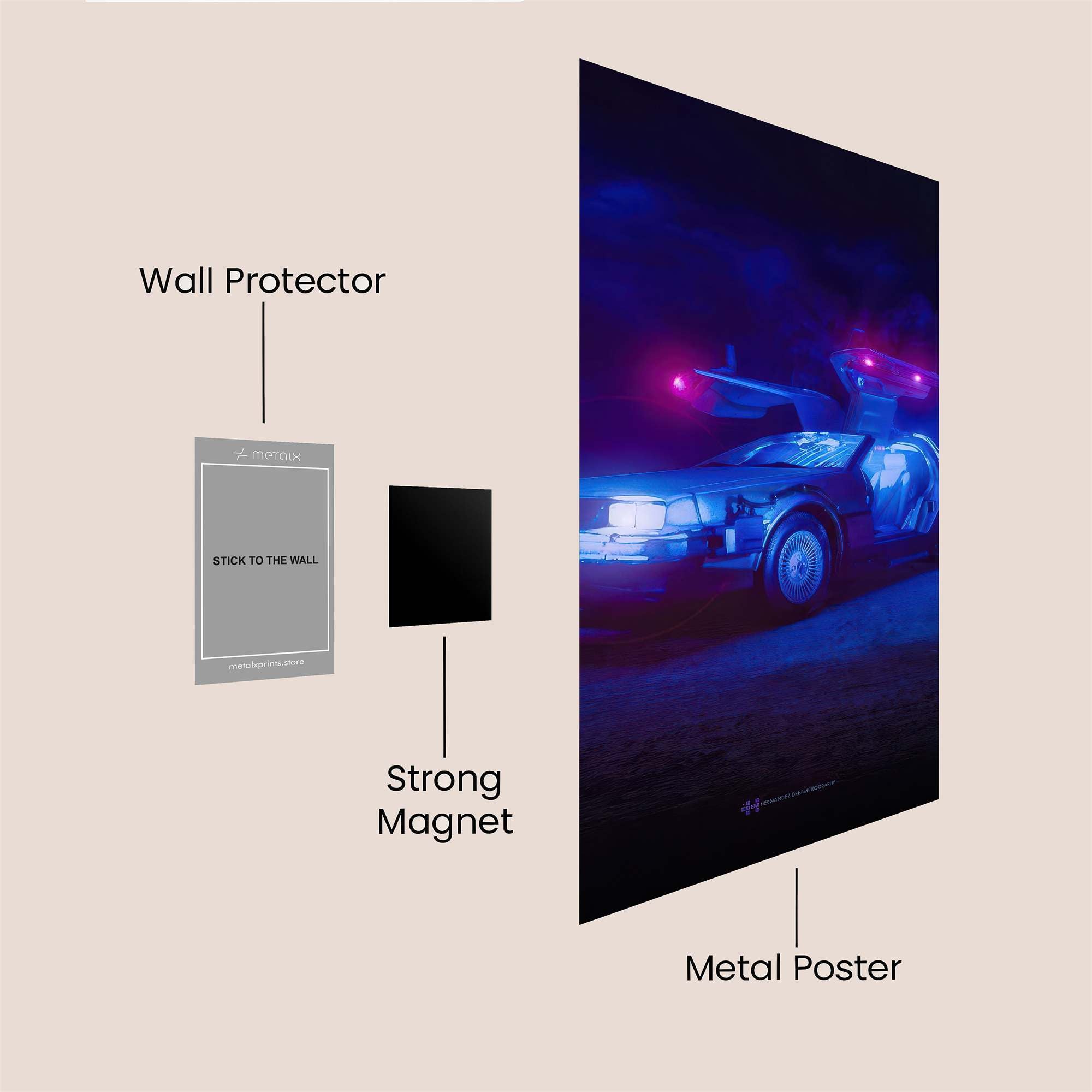 DeLorean Dreamscape Safe Wall Magnetic / M