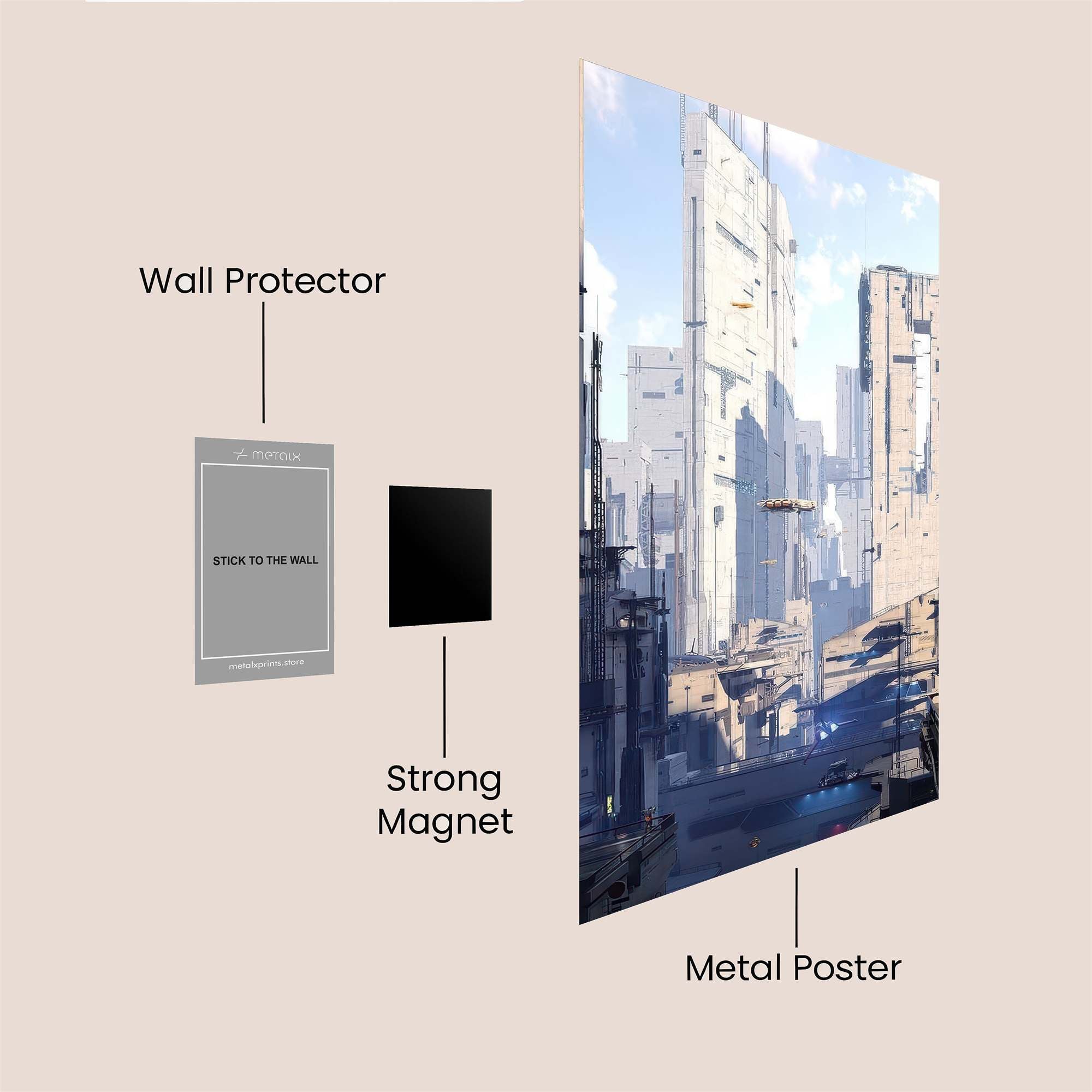 Futuristic Realm Safe Wall Magnetic / M