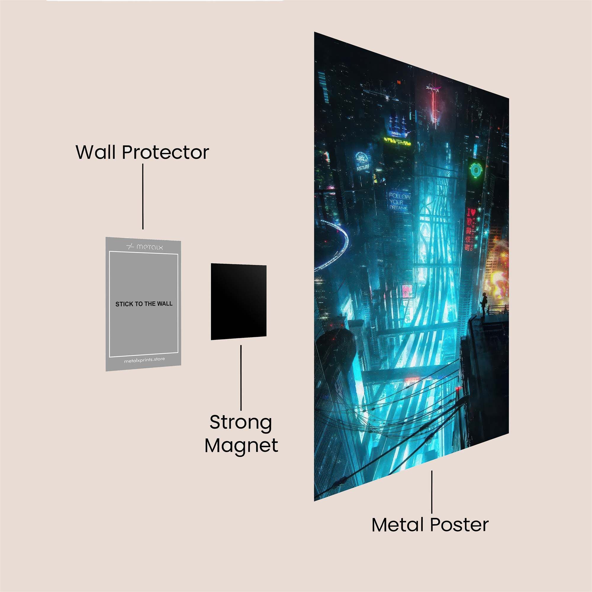 Neon Dreams Safe Wall Magnetic / M