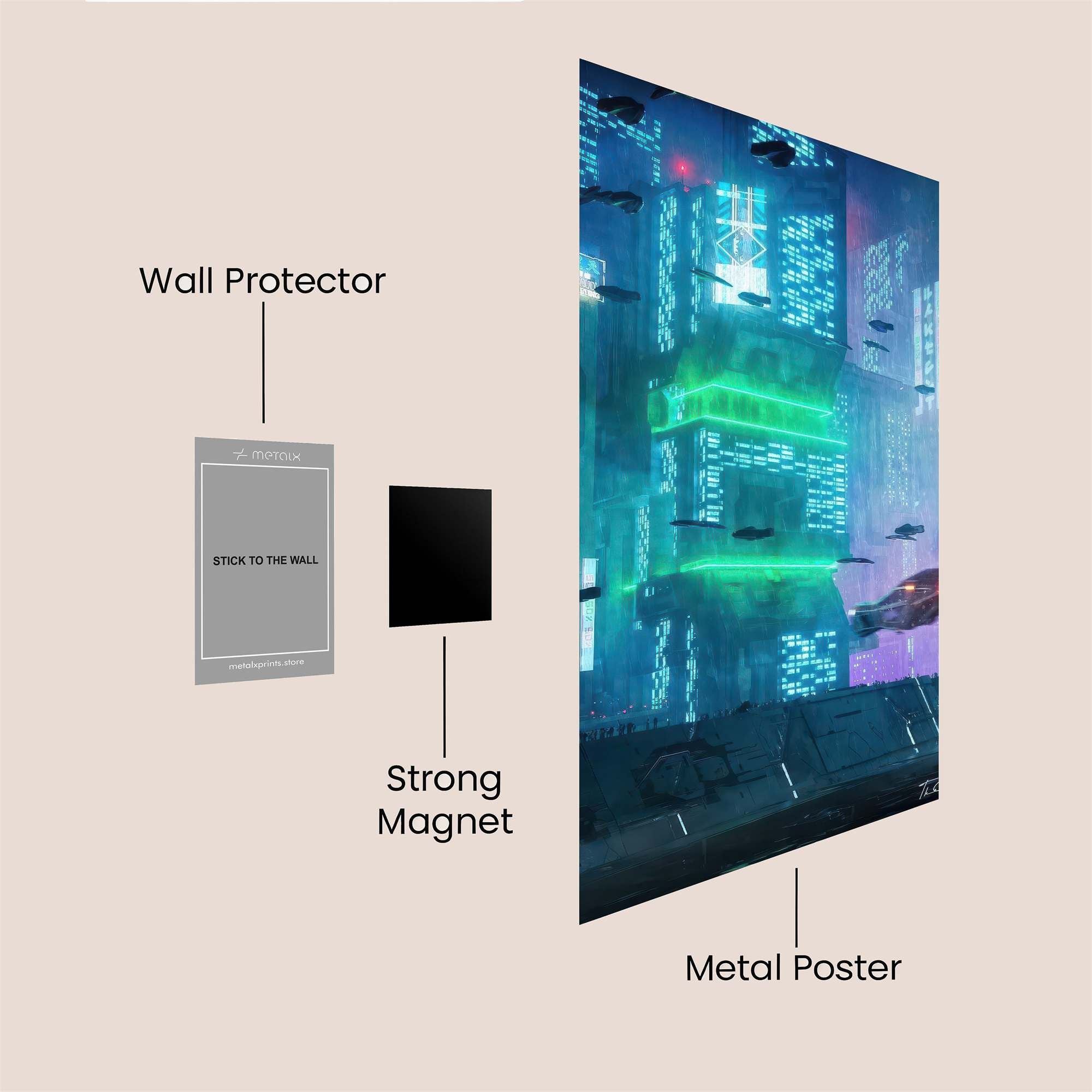 Neon Serenity Safe Wall Magnetic / M