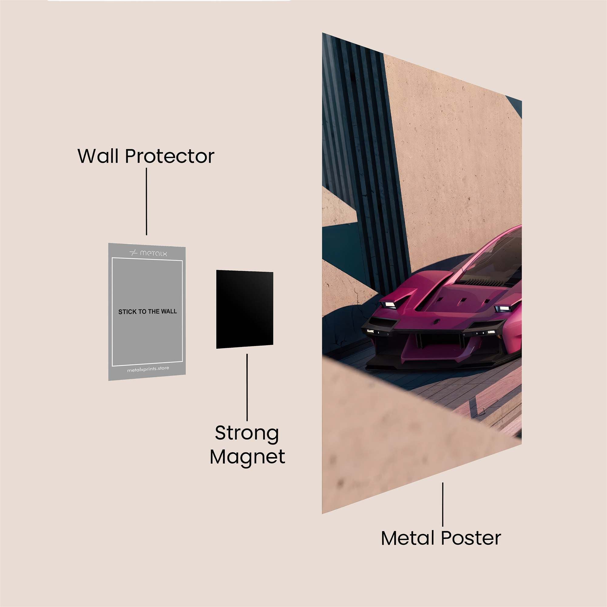 Futuristic Elegance Safe Wall Magnetic / M