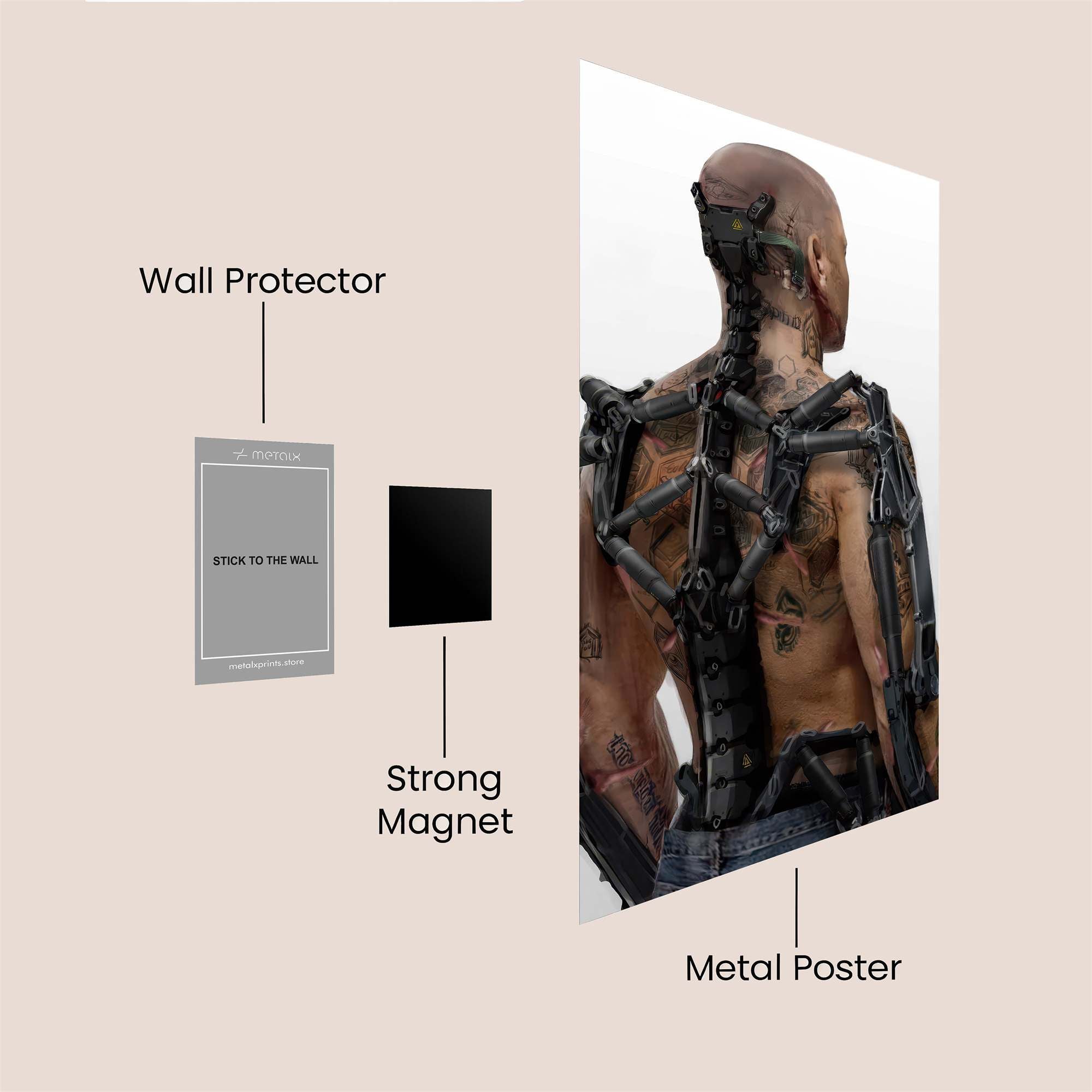 Cyborg Aesthetic Safe Wall Magnetic / M
