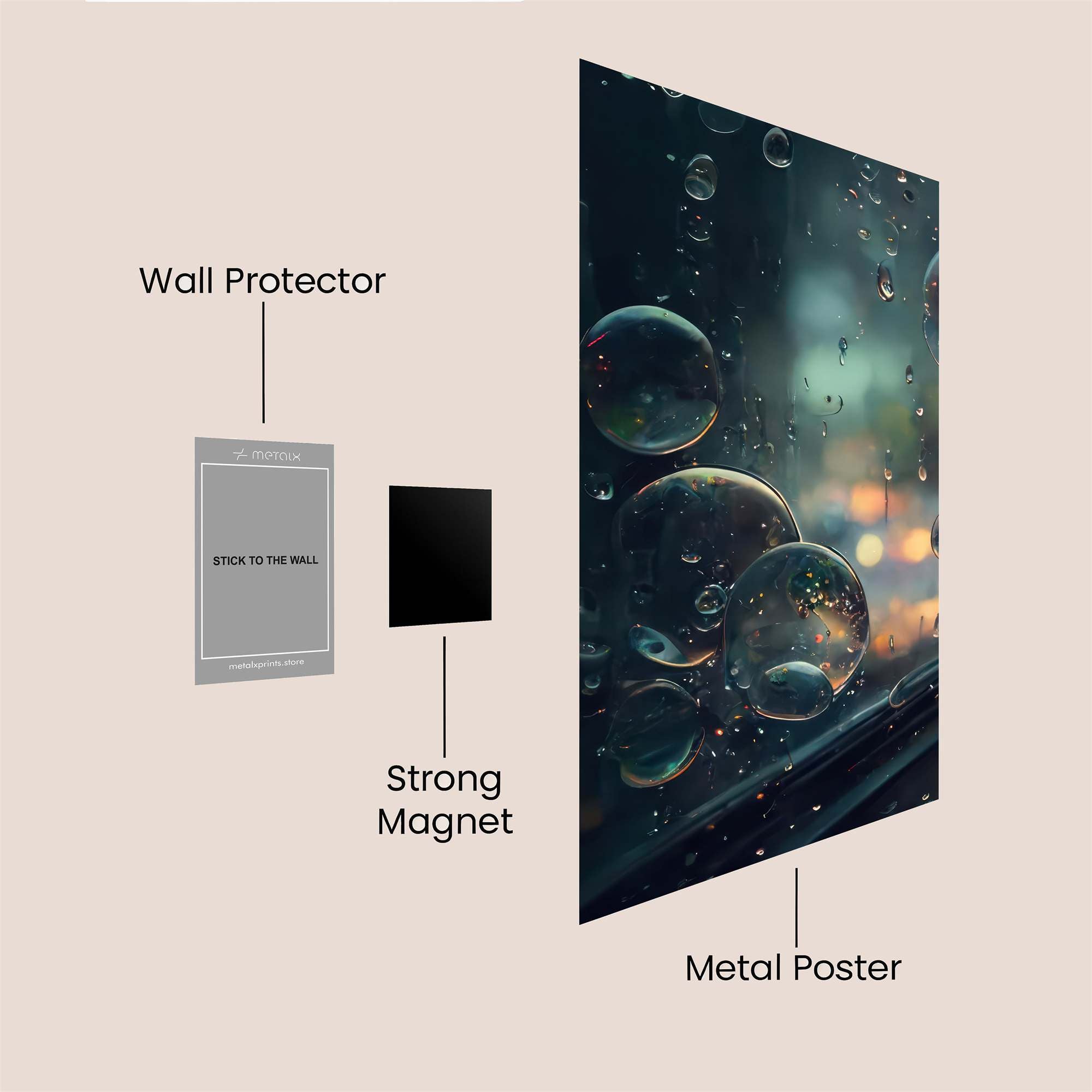 Rain Whispers Safe Wall Magnetic / M