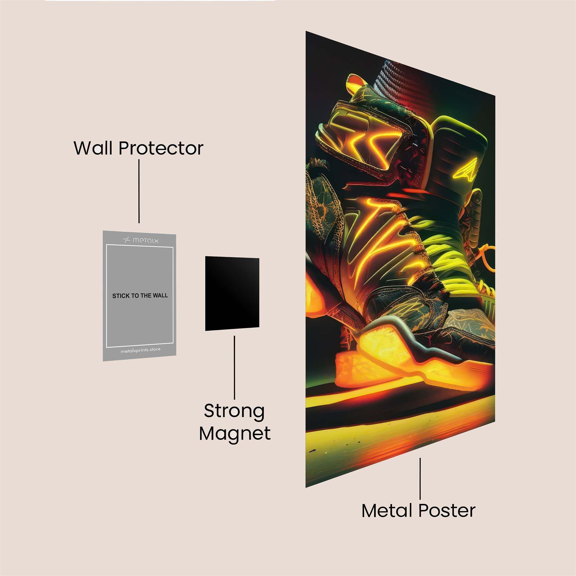 Neon Blaze Safe Wall Magnetic / M