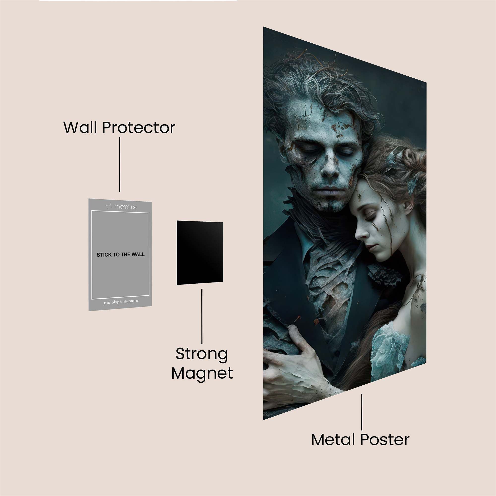 Zombie Embrace Safe Wall Magnetic / M