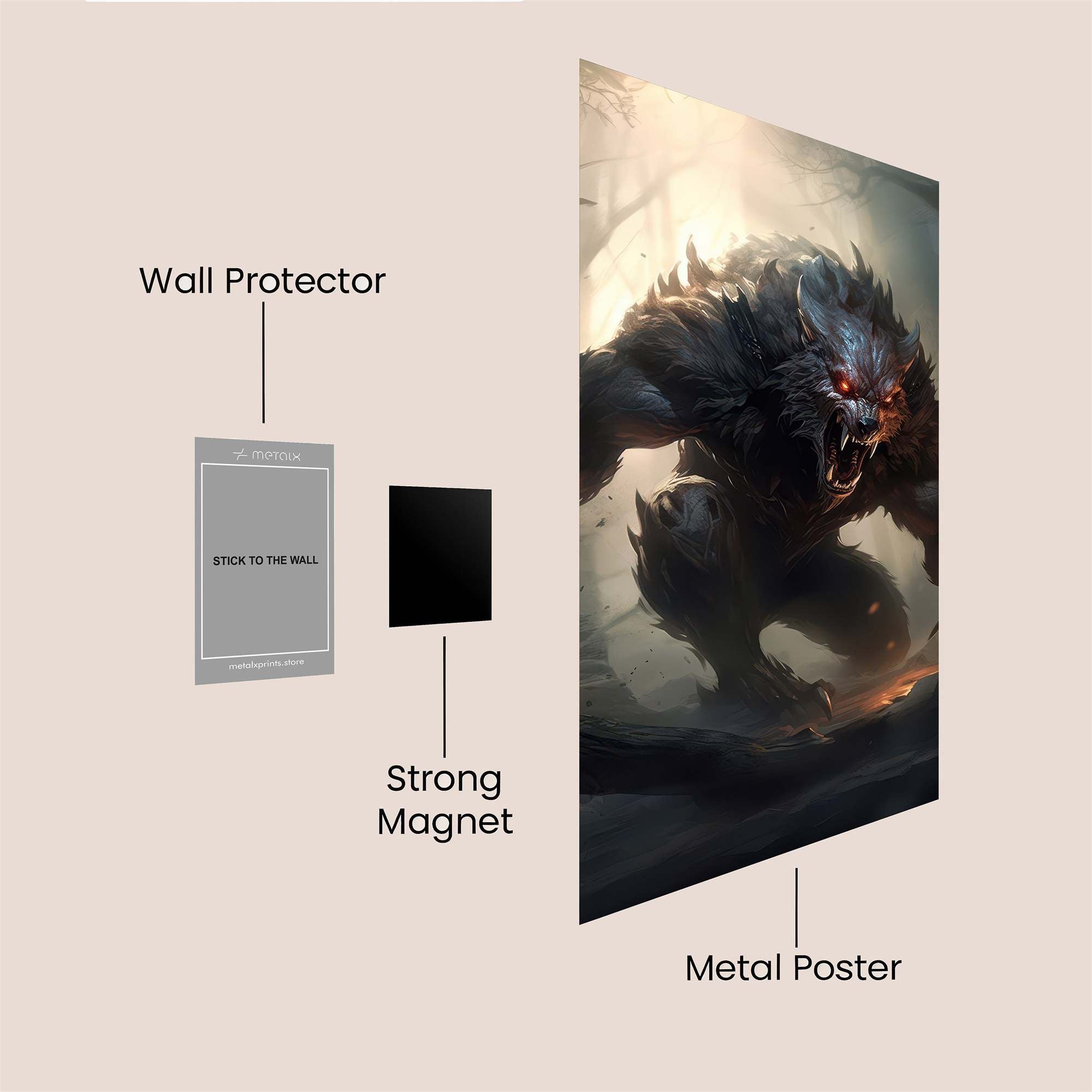 Werewolf Menace Safe Wall Magnetic / M