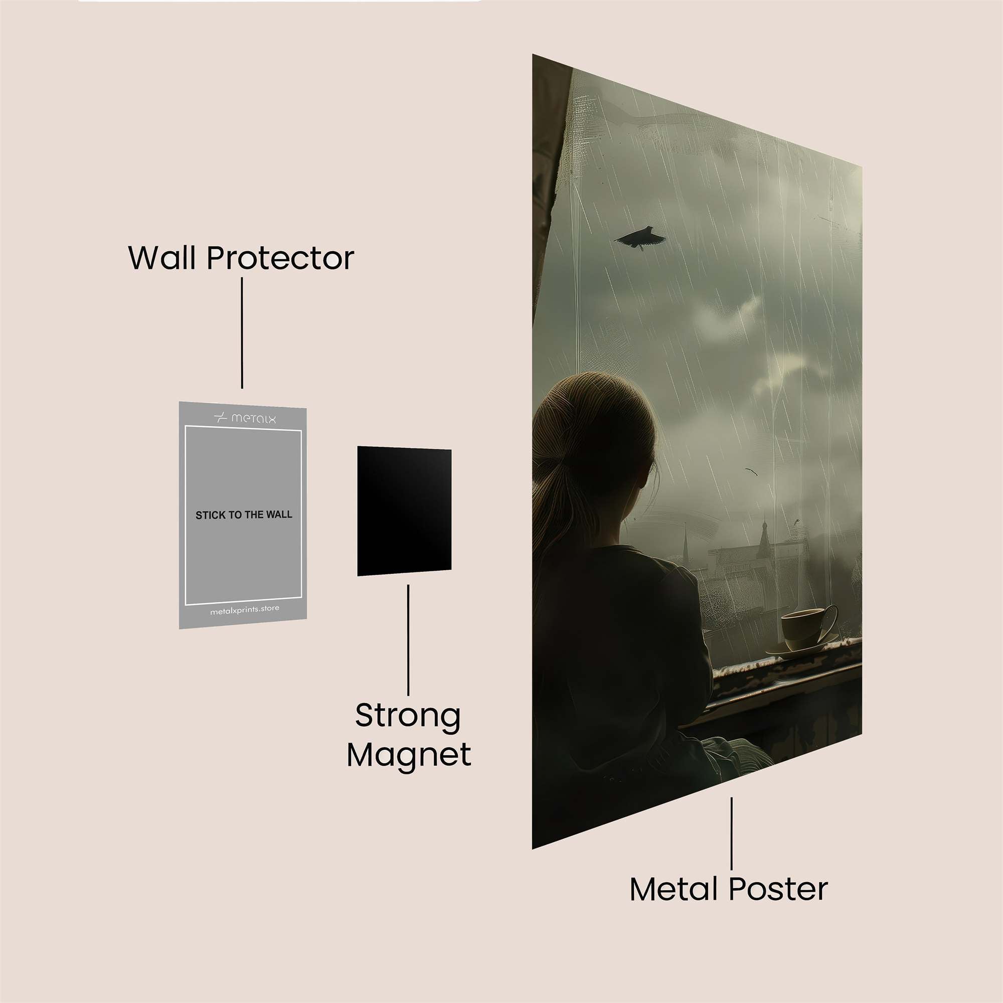 Rainy Reflection Safe Wall Magnetic / M