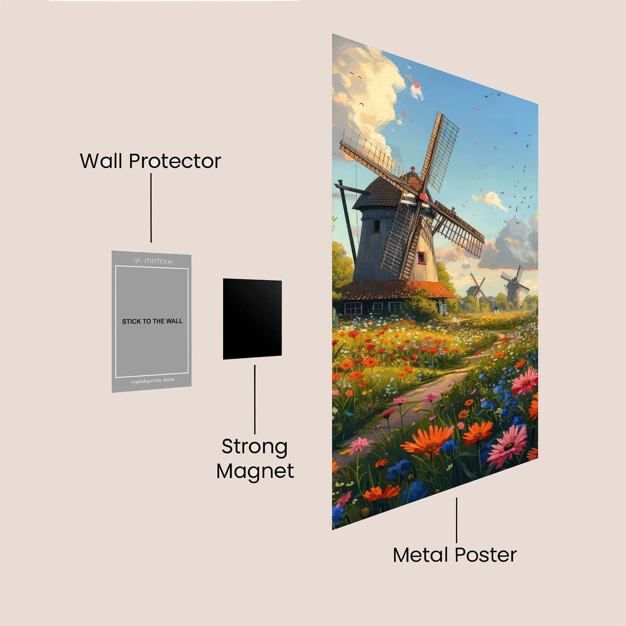 Windmill Whimsy Safe Wall Magnetic / M