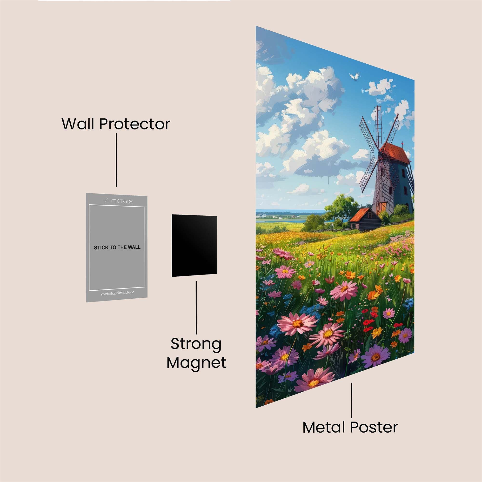 Windmill Whimsy Safe Wall Magnetic / M