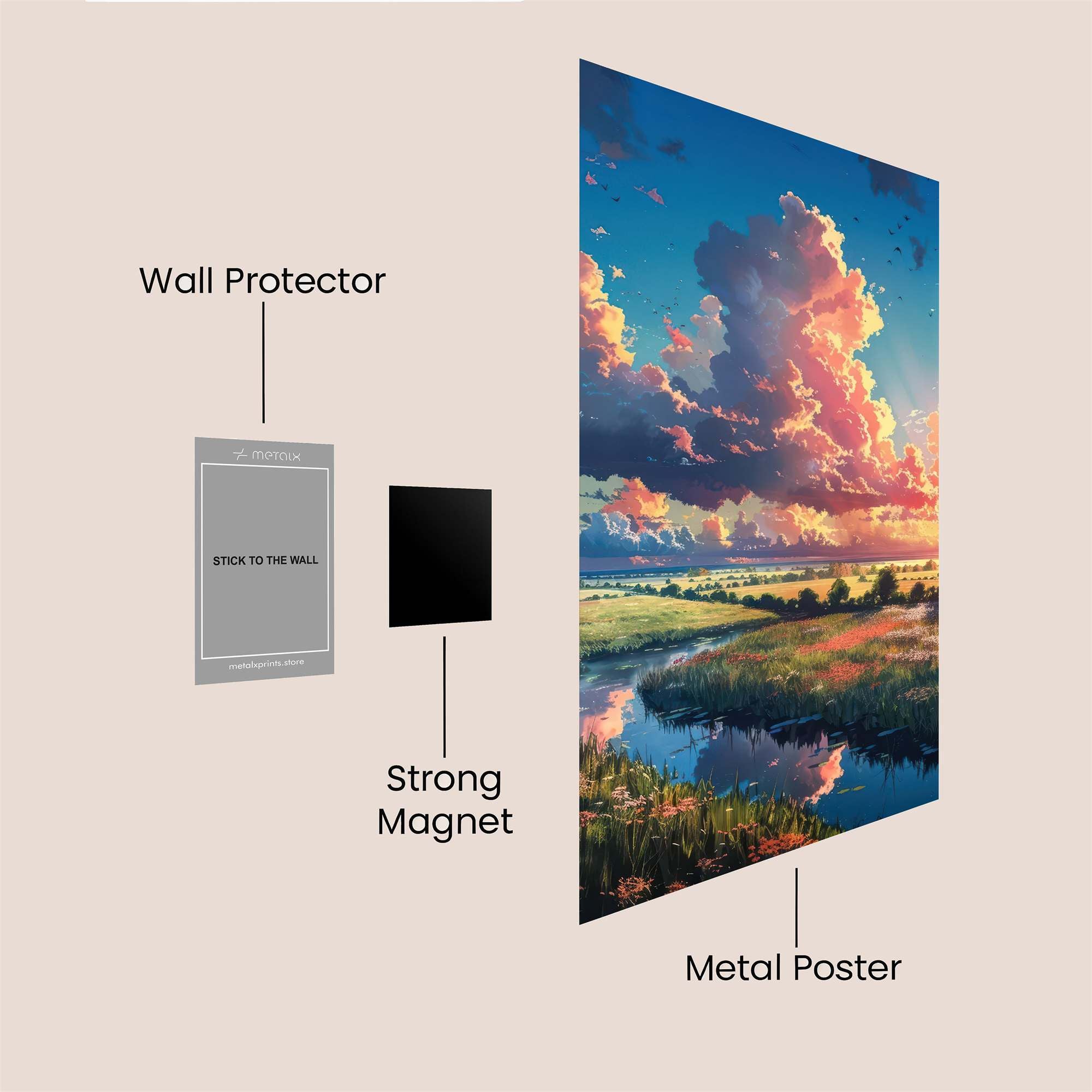Sunset Serenity Safe Wall Magnetic / M