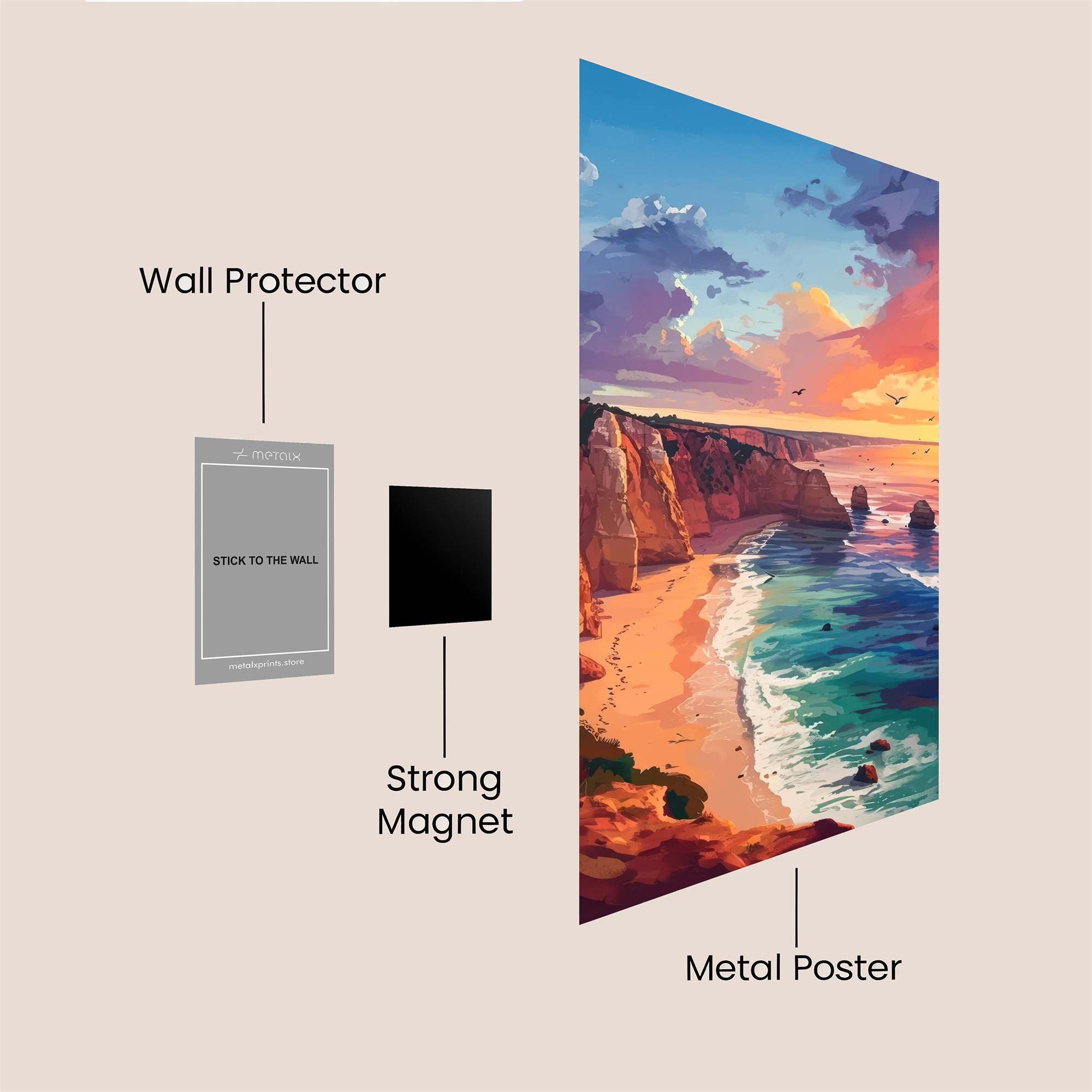 Sunset Serenity Safe Wall Magnetic / M