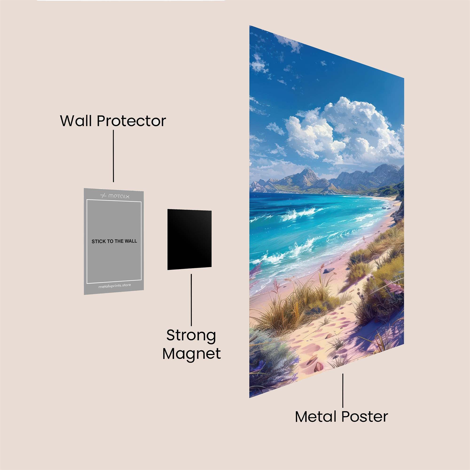 Beach Serenity Safe Wall Magnetic / M