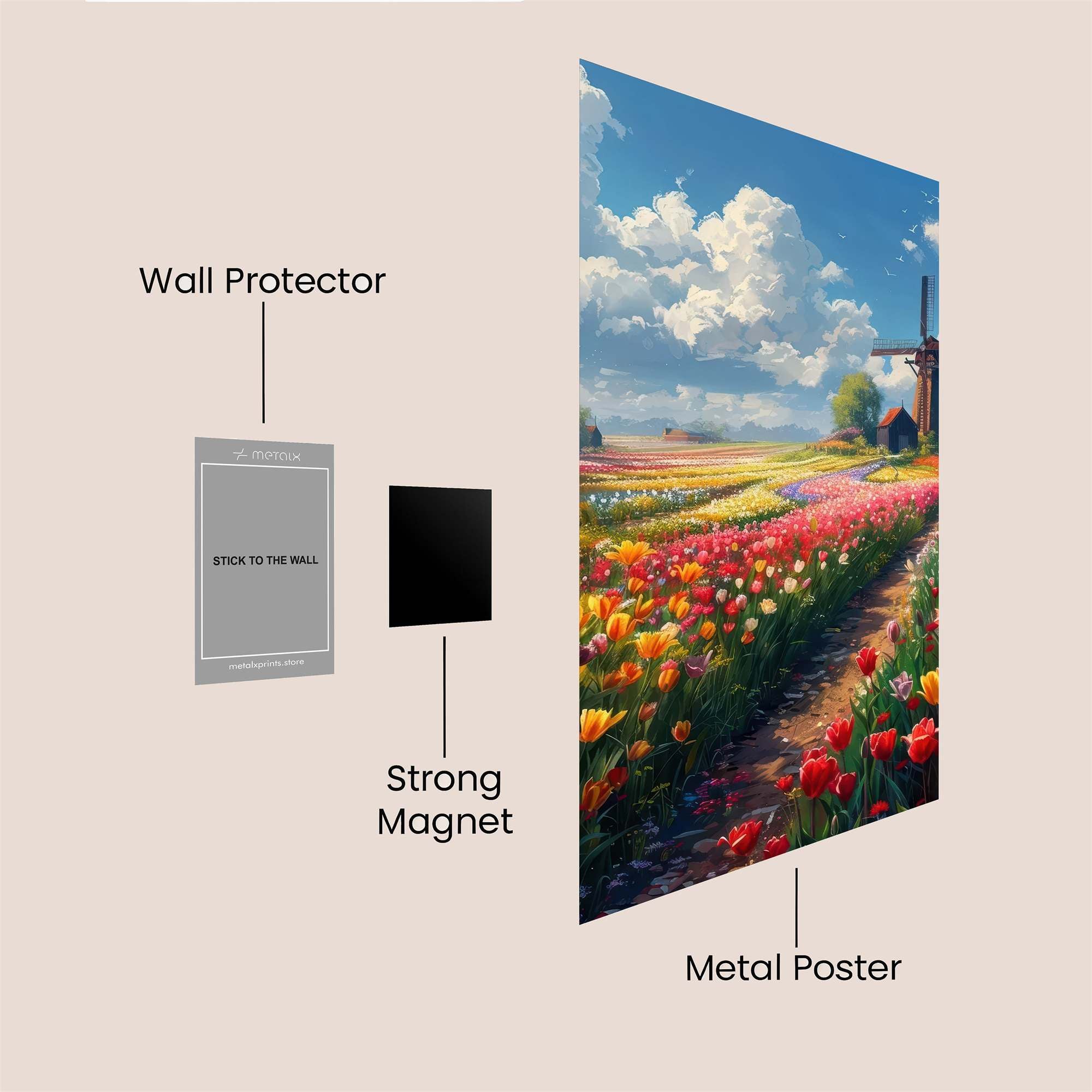Tulip Tranquility Safe Wall Magnetic / M