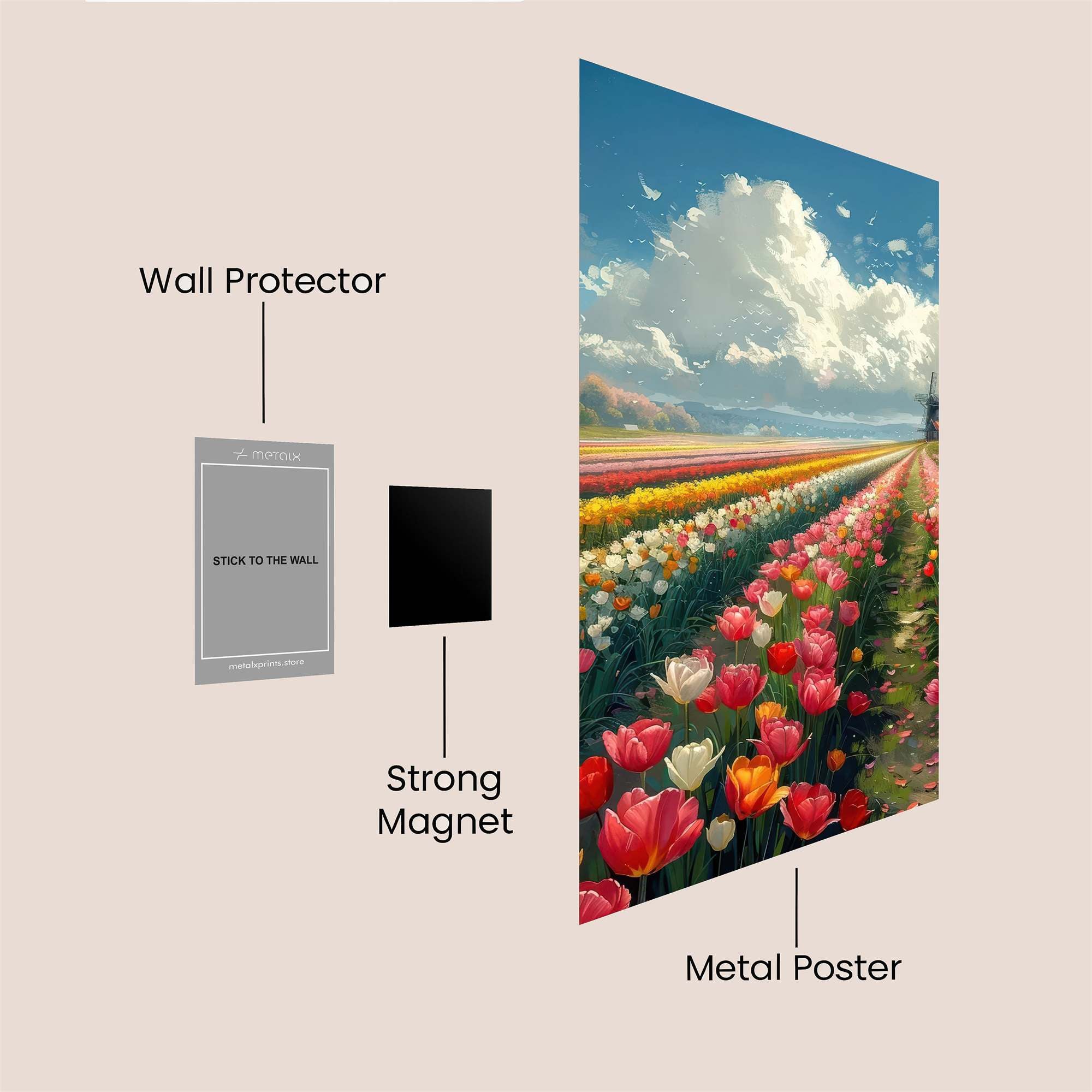 Tulip Tranquility Safe Wall Magnetic / M