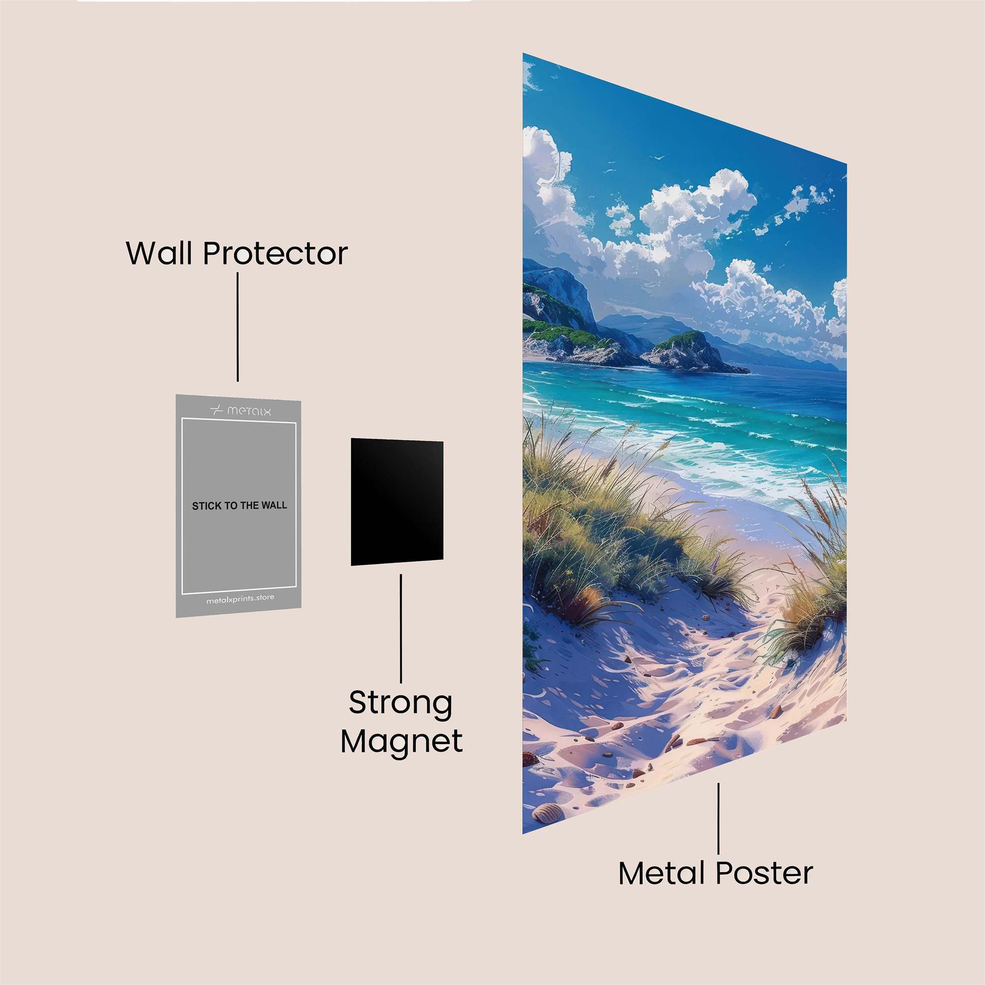 Beach Serenity Safe Wall Magnetic / M