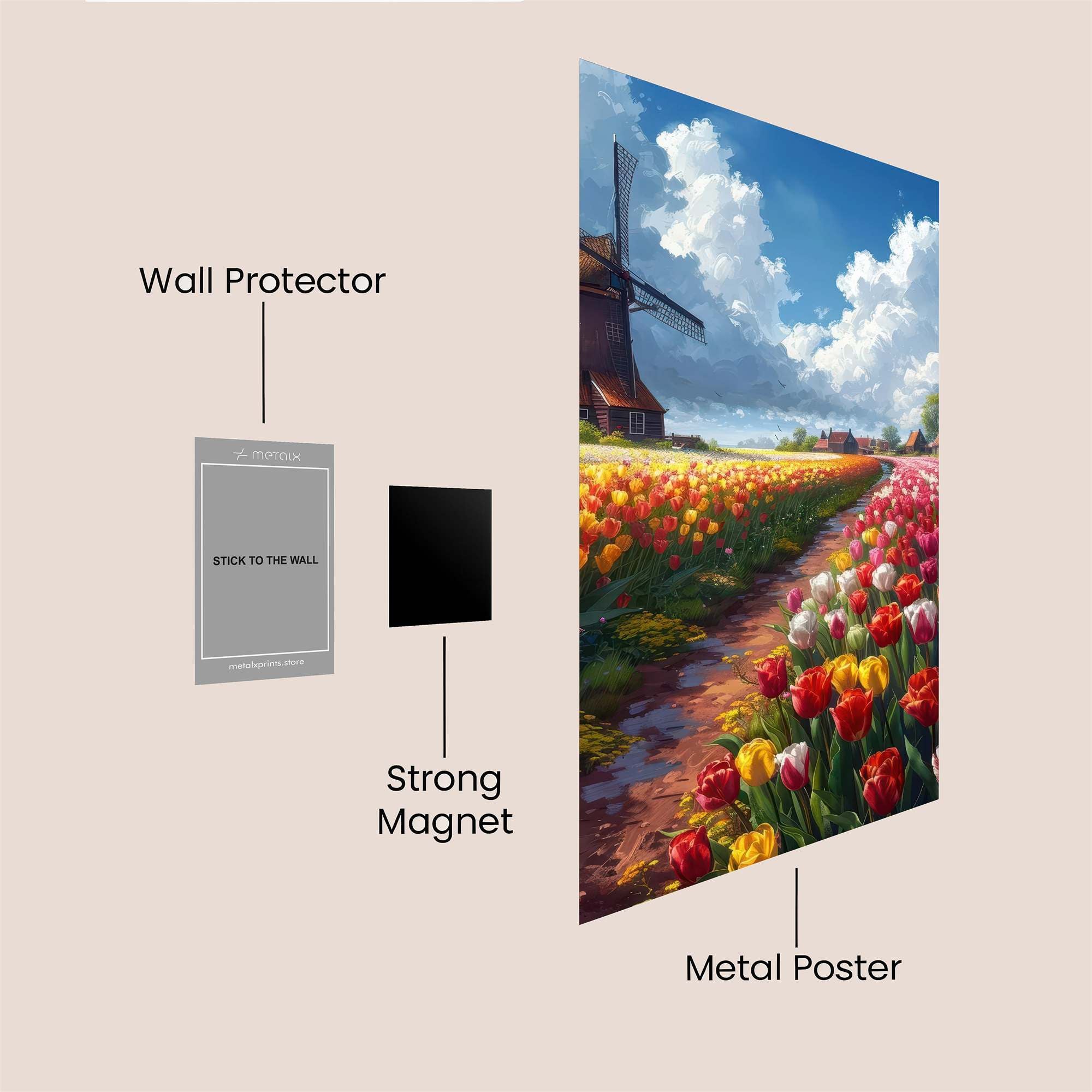Tulip Tranquility Safe Wall Magnetic / M