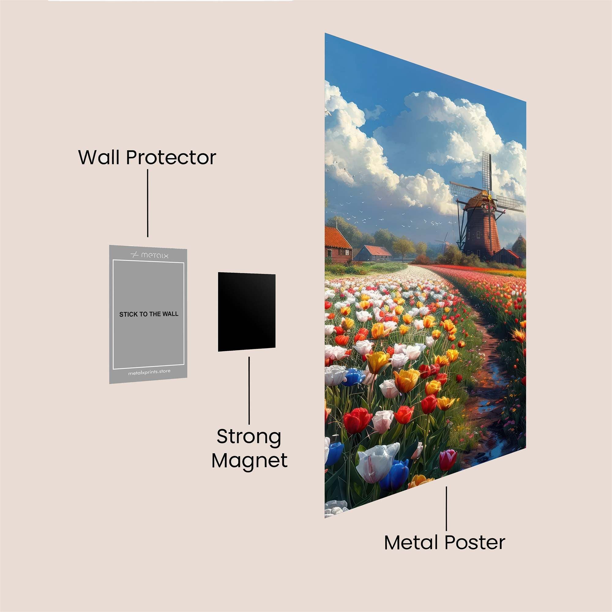 Tulip Tranquility Safe Wall Magnetic / M