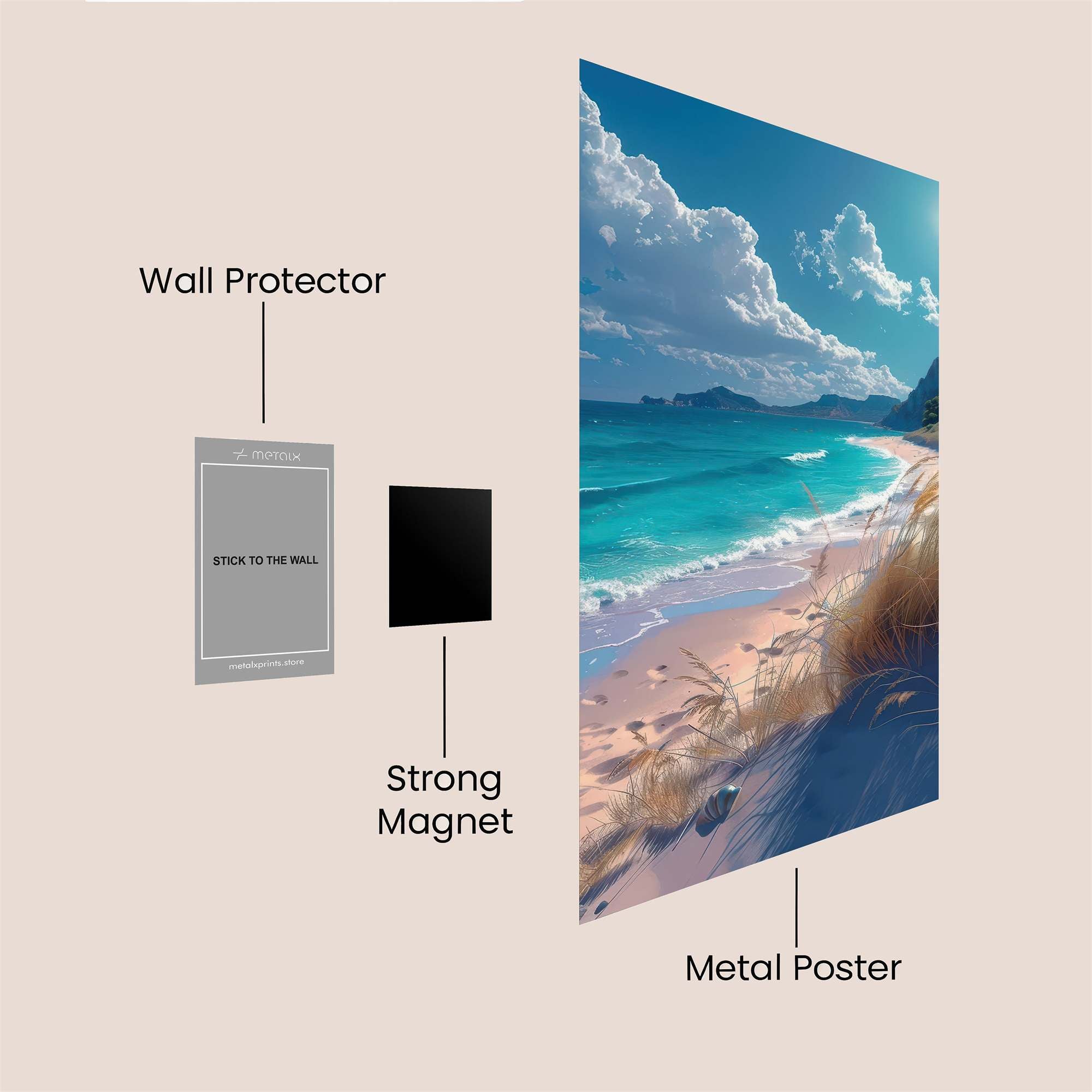 Beach Serenity Safe Wall Magnetic / M