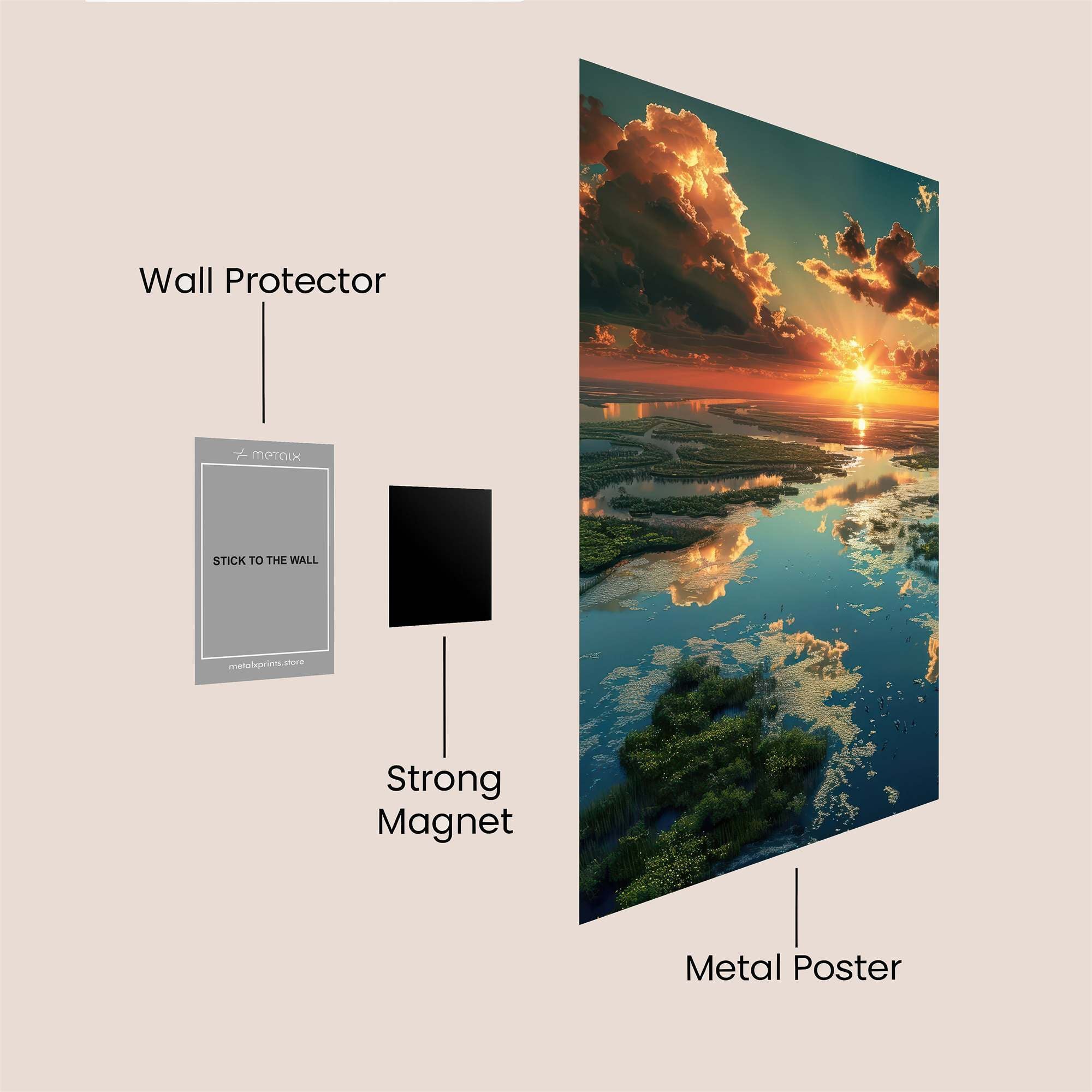 Sunset Serenity Safe Wall Magnetic / M