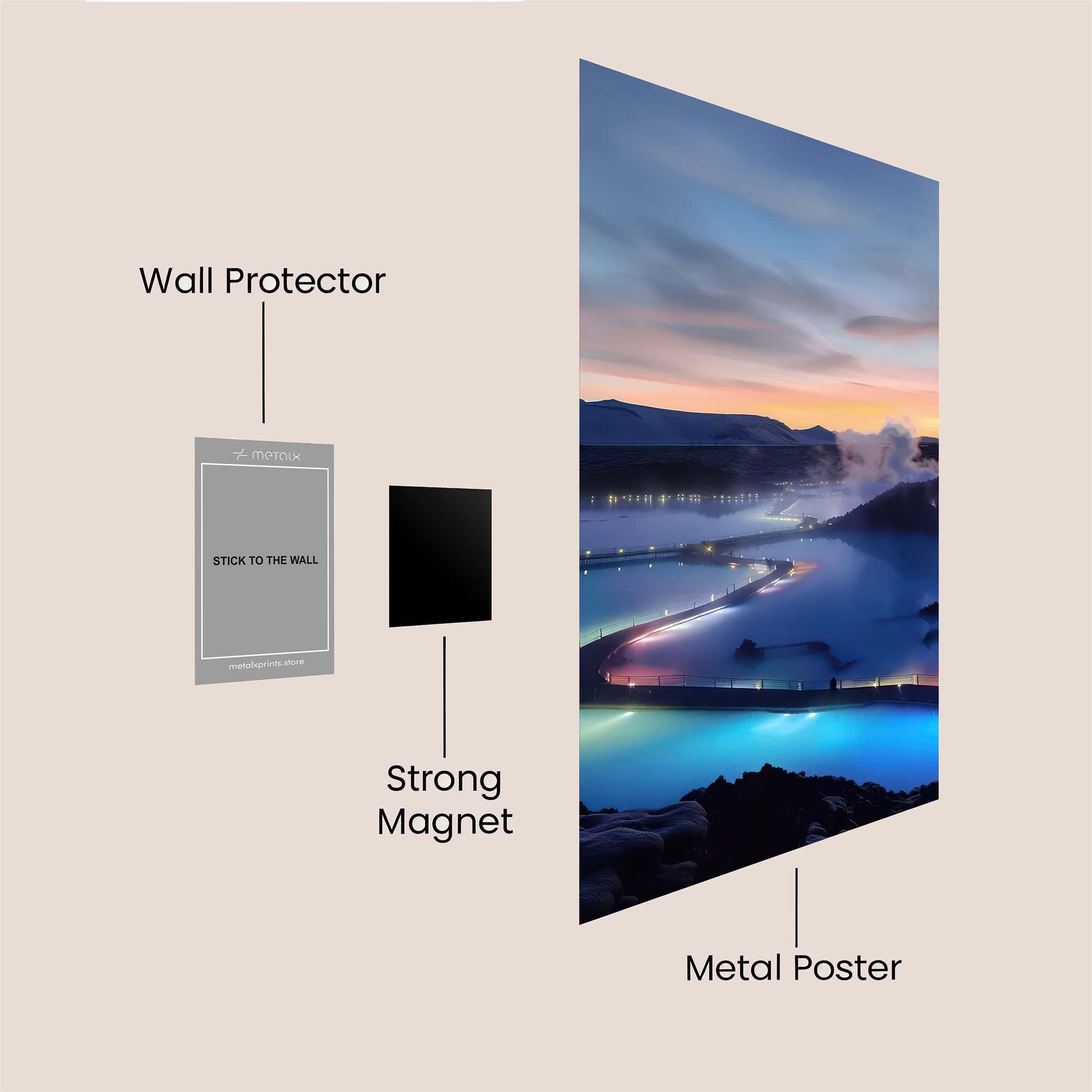 Blue Lagoon Serene Safe Wall Magnetic / M