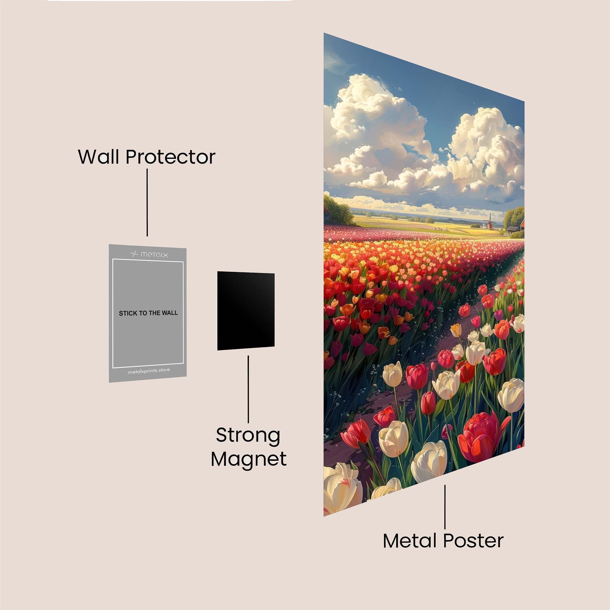 Tulip Tranquility Safe Wall Magnetic / M