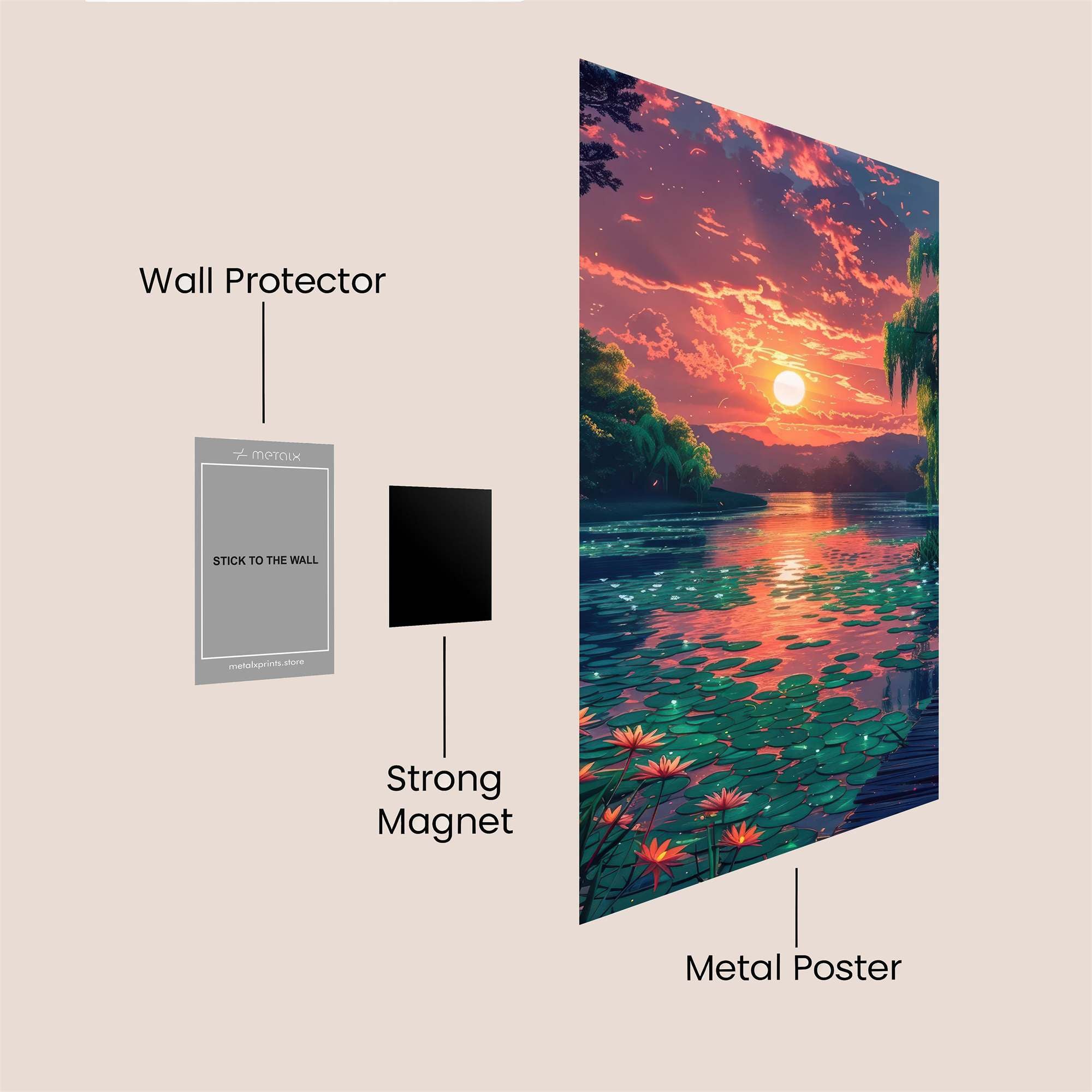 Sunset Serenity Safe Wall Magnetic / M