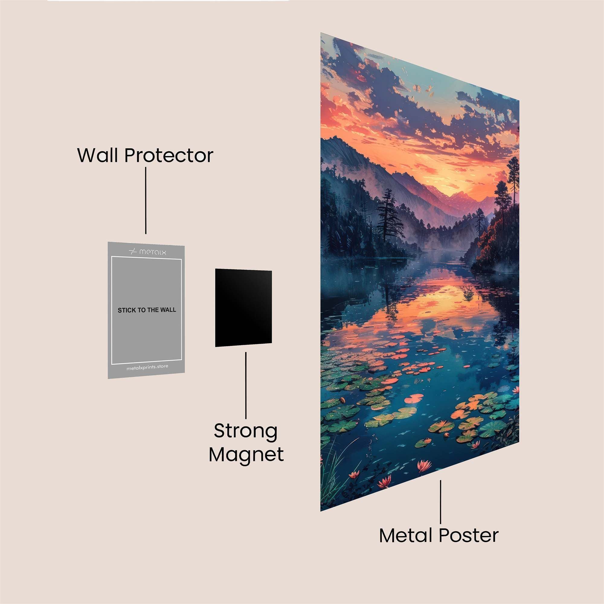 Sunset Serenity Safe Wall Magnetic / M