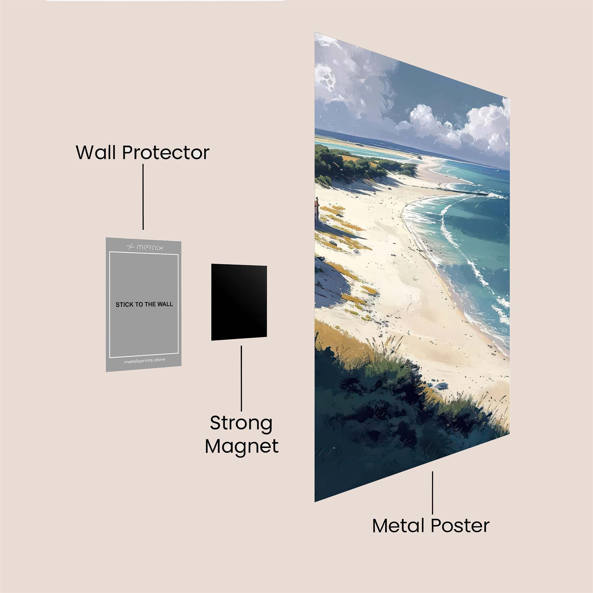 Beach Serenity Safe Wall Magnetic / M