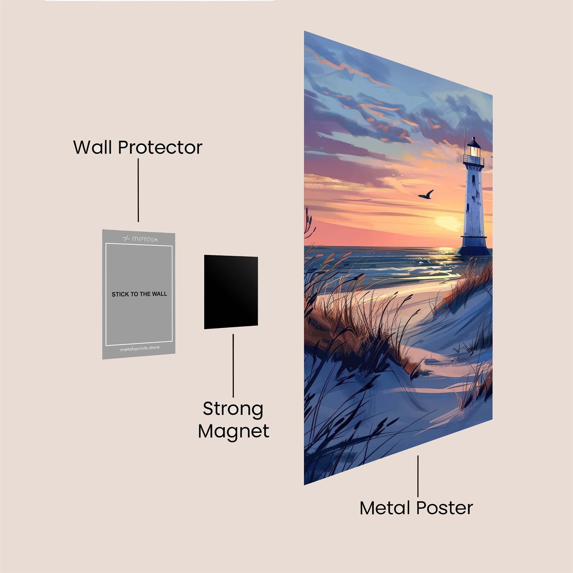 Sunset Serenity Safe Wall Magnetic / M