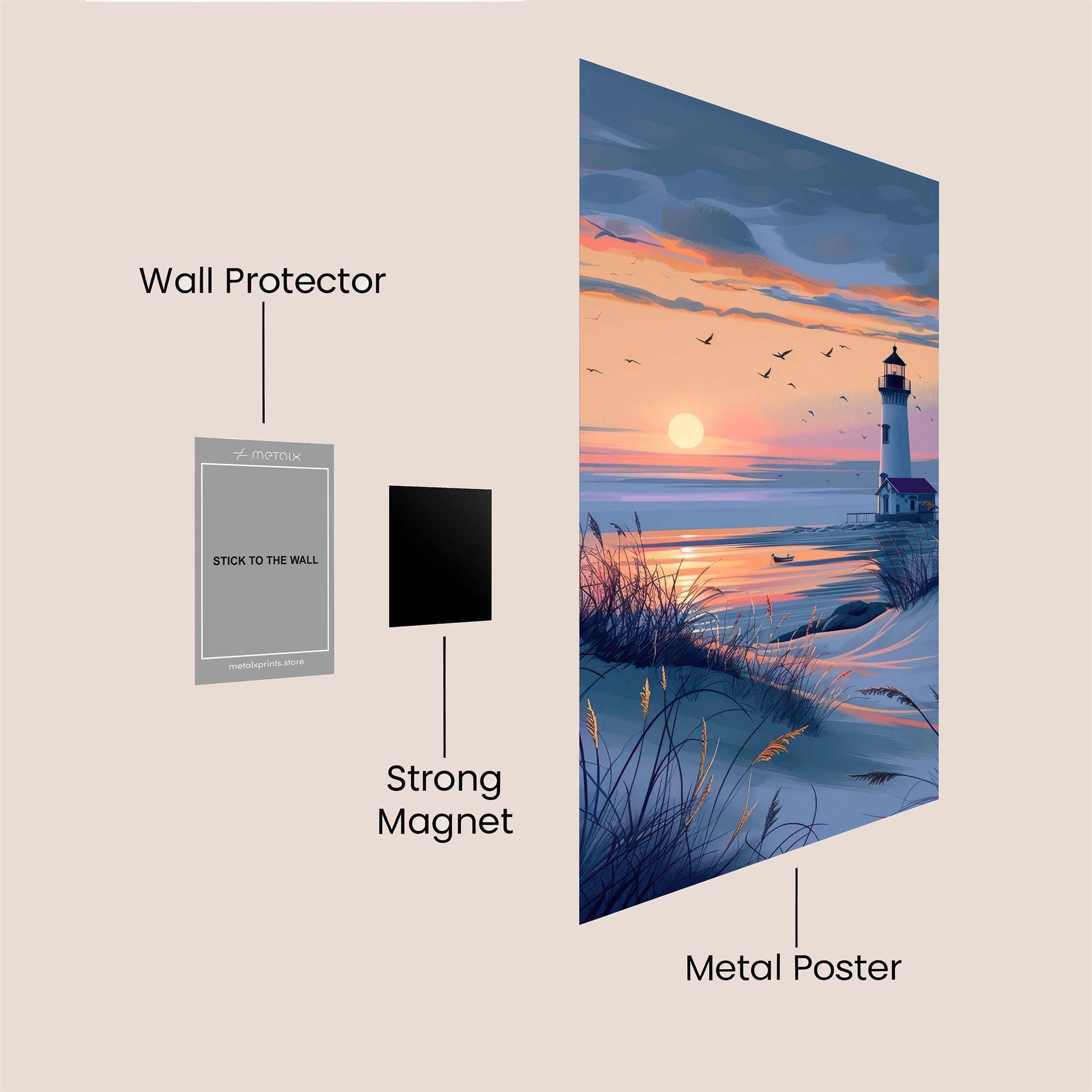 Lighthouse Serenity Safe Wall Magnetic / M
