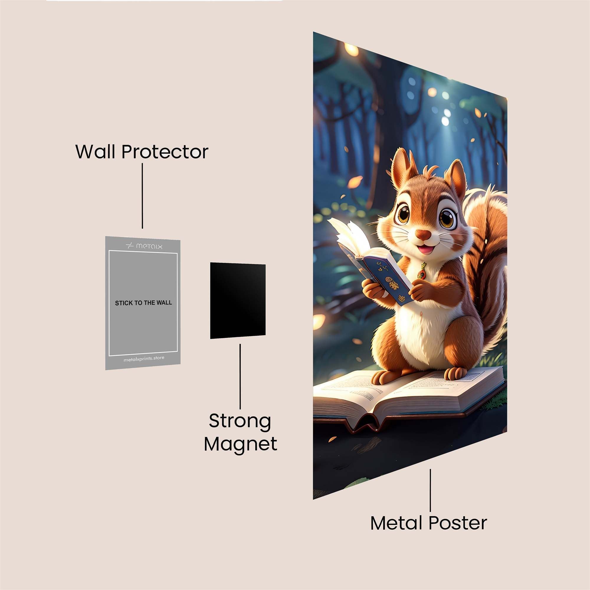 Squirrel Serenity Safe Wall Magnetic / M