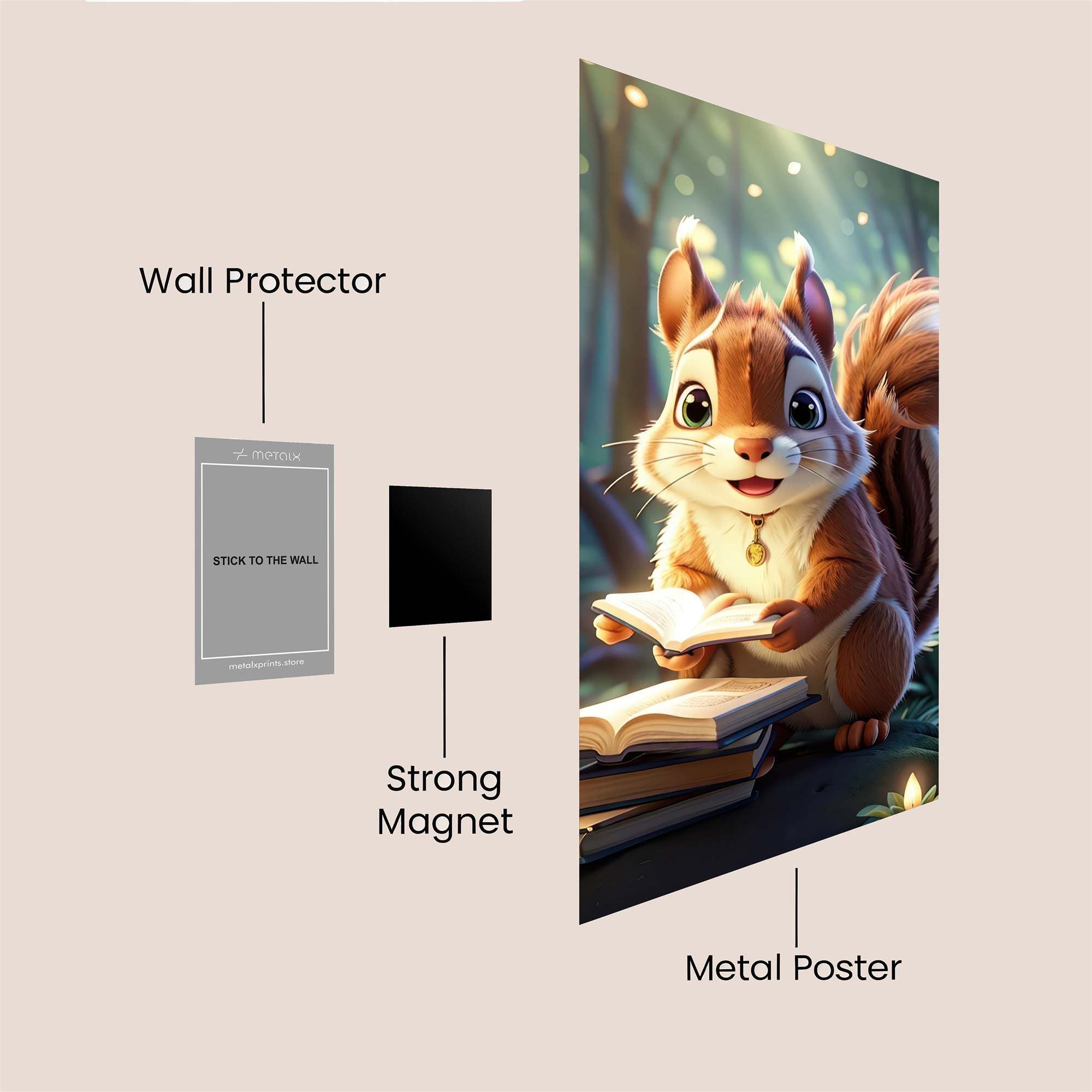 Squirrel Scholar Safe Wall Magnetic / M